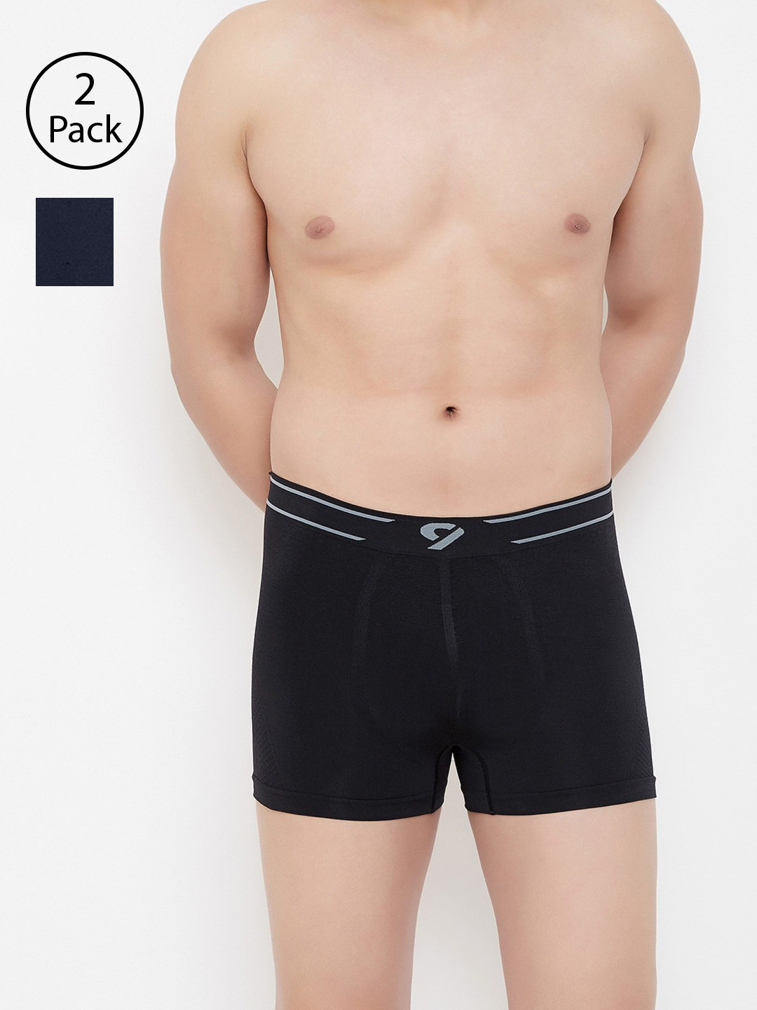 

C9 AIRWEAR Men Pack of 2 Assorted Seamless Briefs & Trunks P502NAVY_P602BLK