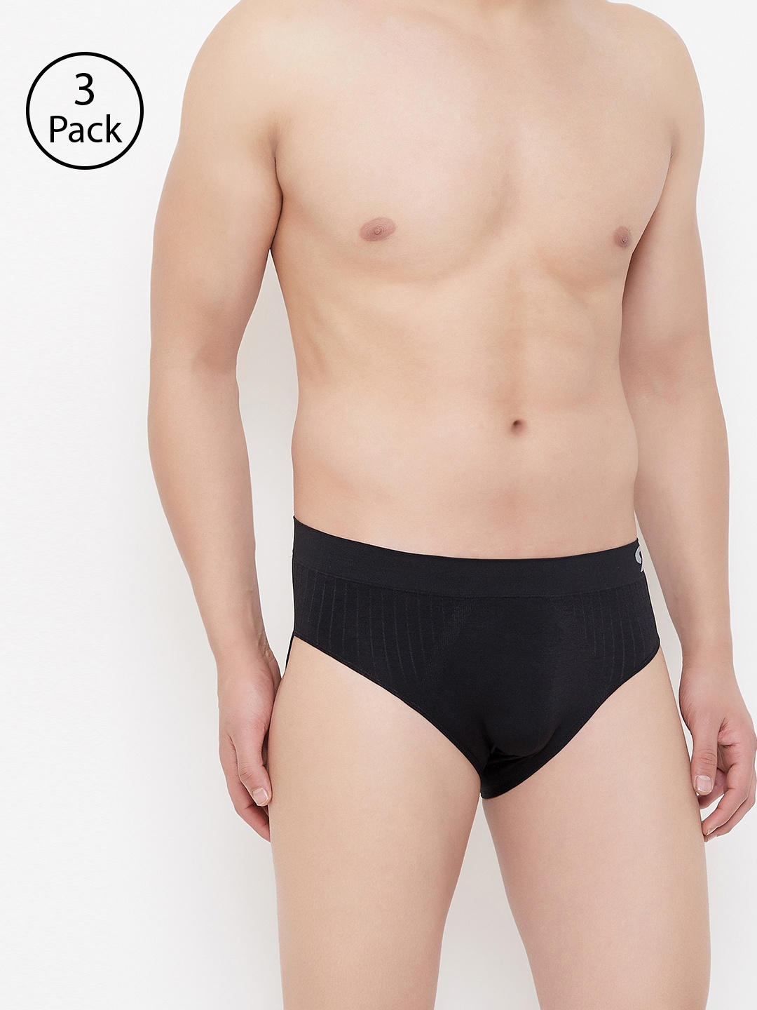 C9 AIRWEAR Men Pack of 3 Assorted Seamless Basic Briefs P503_BLK