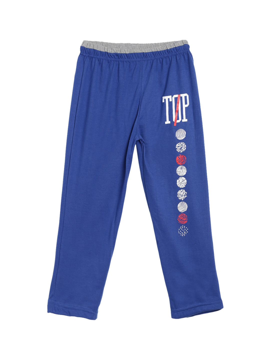 

SWEET ANGEL Boys Blue Printed Straight-Fit Track Pants