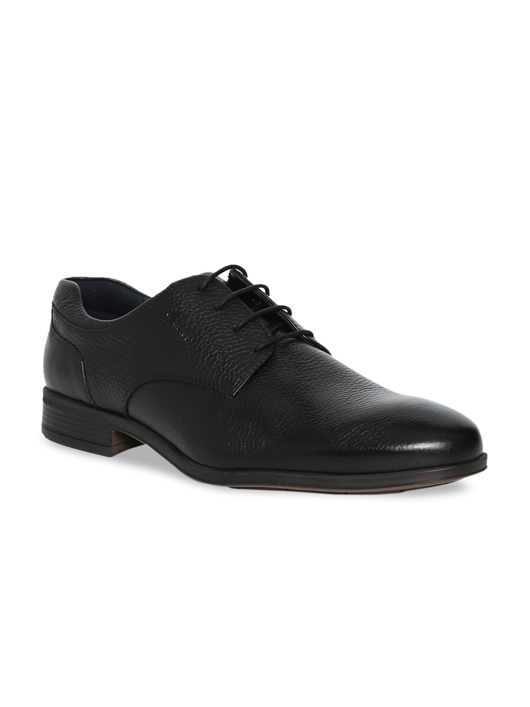 

GABICCI Men Black Solid Pine Leather Formal Derbys