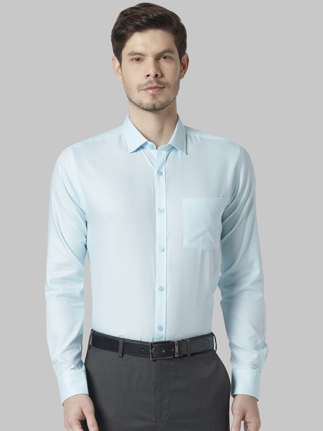 

Park Avenue Men Blue Slim Fit Printed Formal Shirt