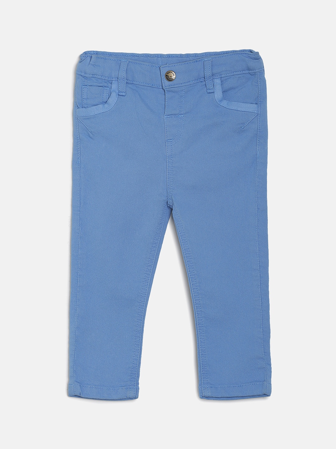 

MINI KLUB Boys Blue Regular Fit Solid Trousers