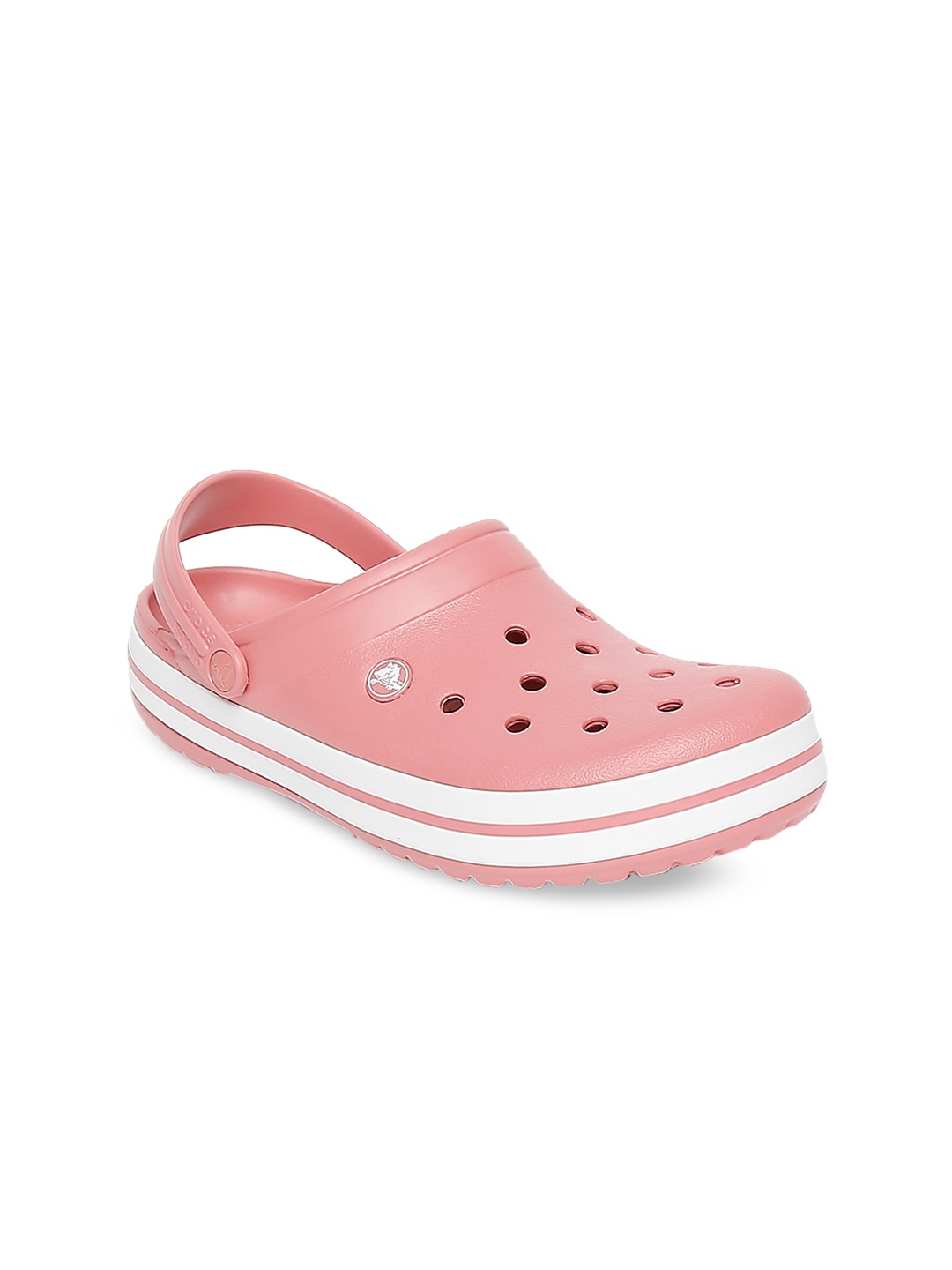 

Crocs Women Pink & White Crocband Clogs