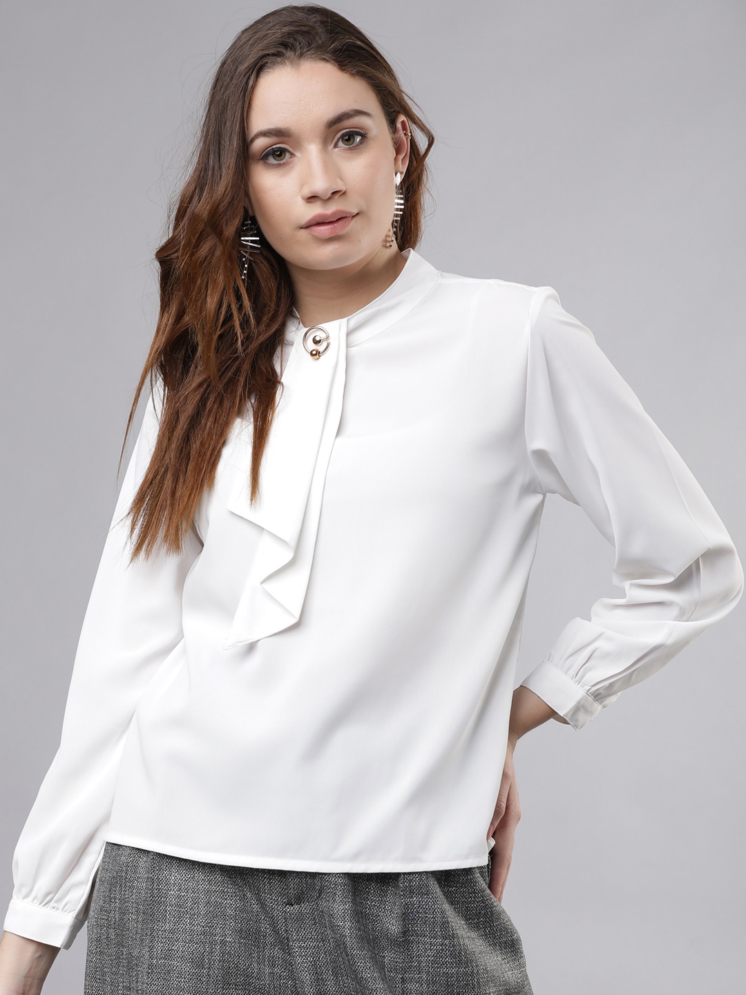 

Tokyo Talkies Women White Solid Top
