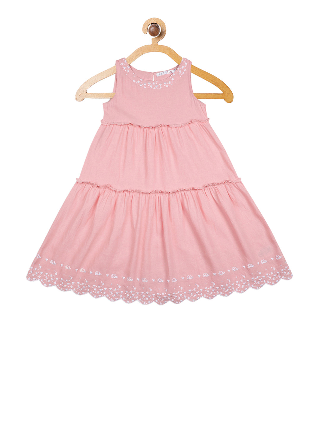 

ELLE Girls Pink Solid A-Line Dress