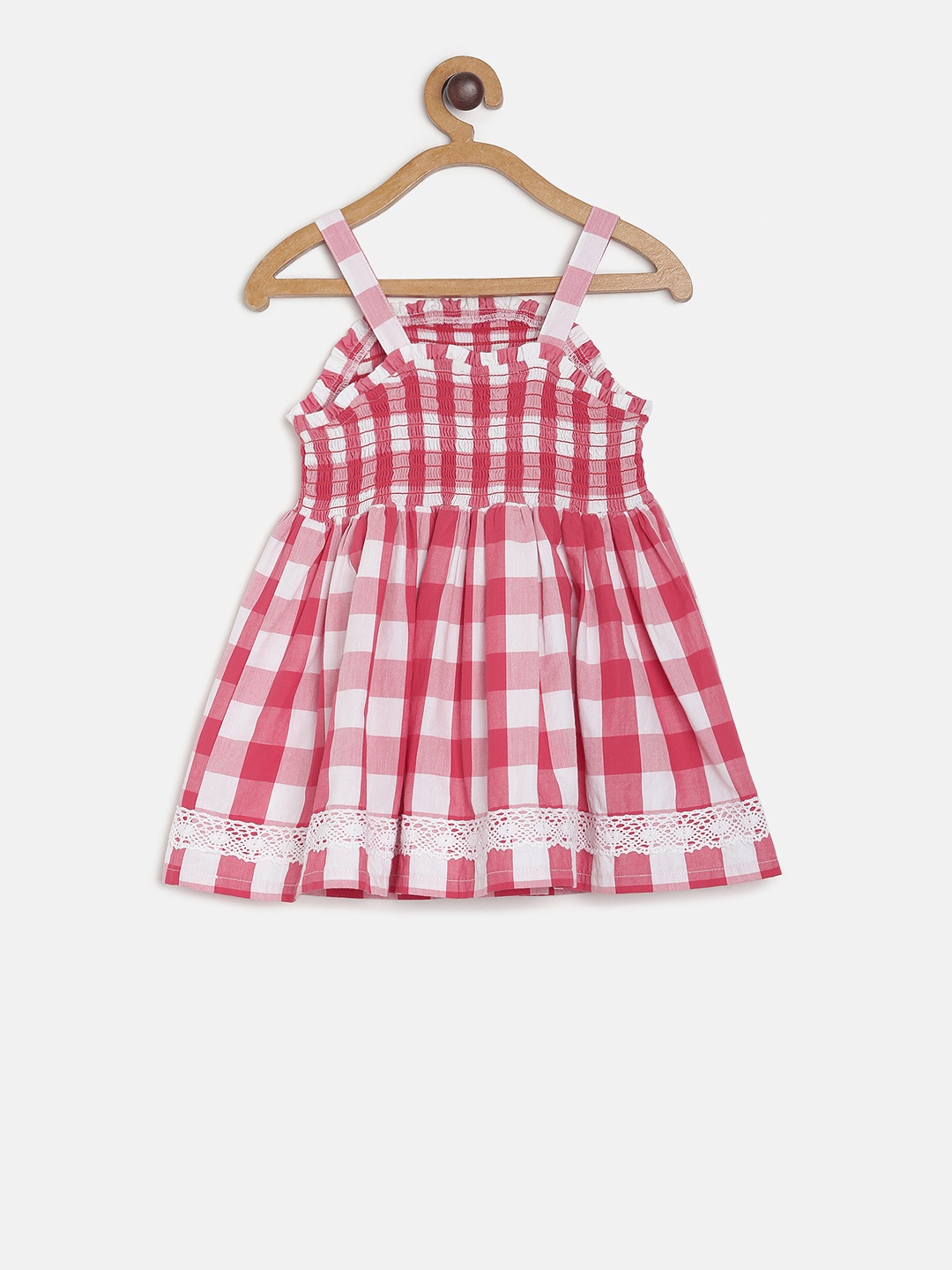 

MINI KLUB Girls Red Checked Fit and Flare Dress