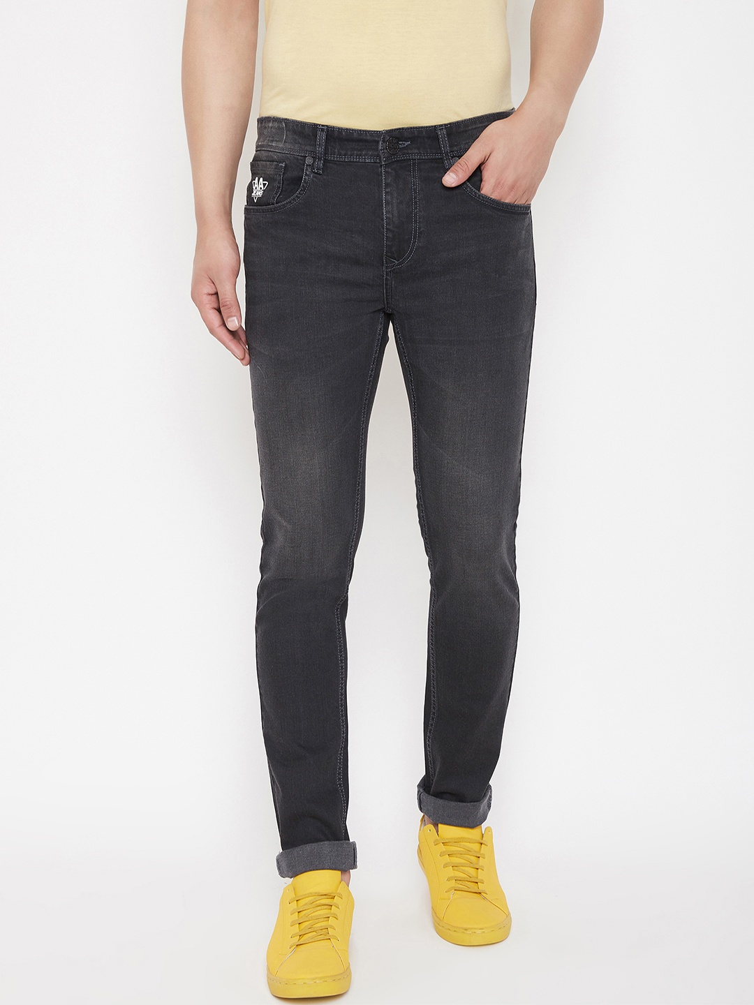 

American Archer Men Black Slim Fit Low-Rise Clean Look Stretchable Jeans