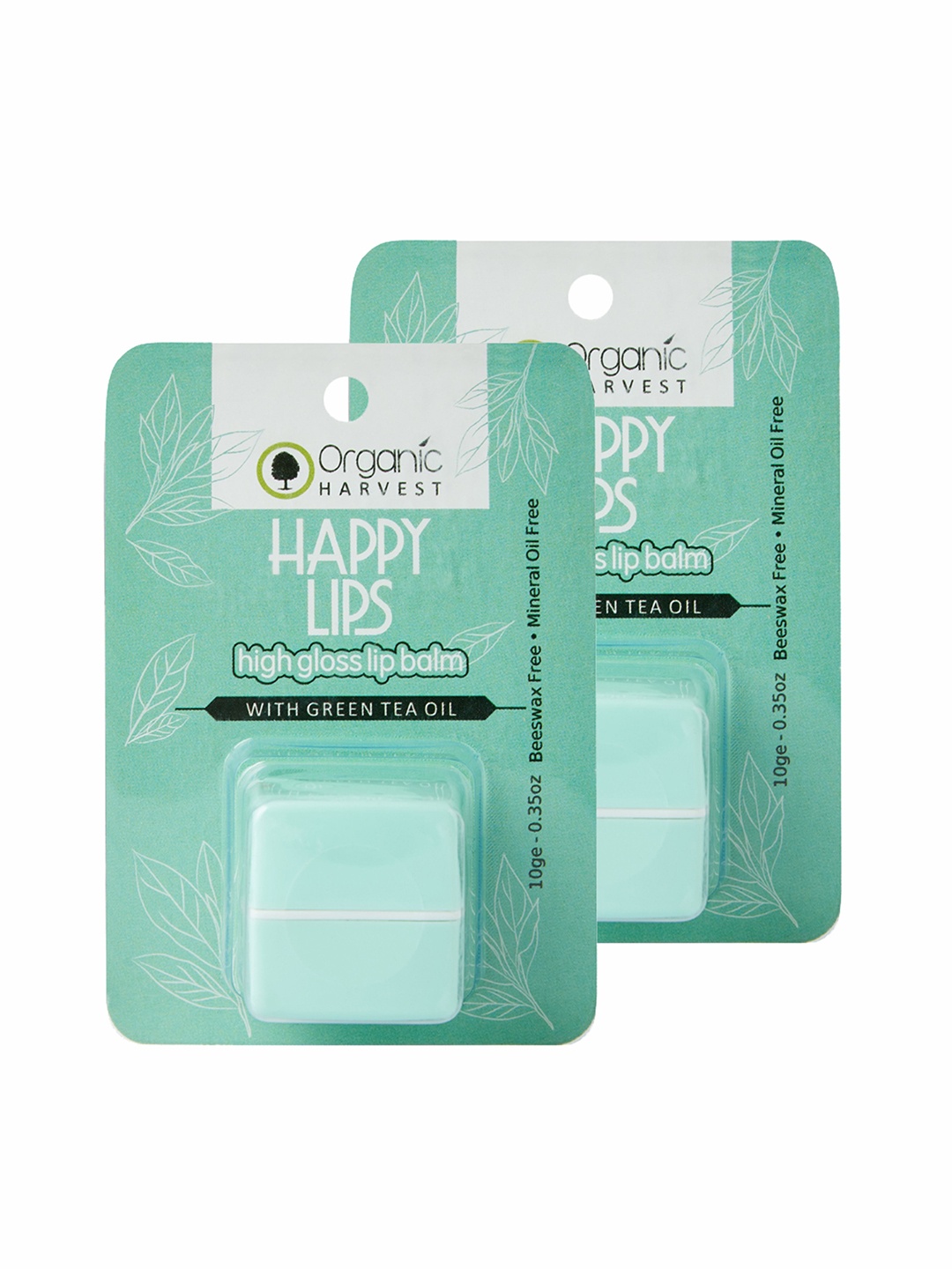

Organic Harvest Pack of 2 High Gloss Lip Balm, 10 g, Green