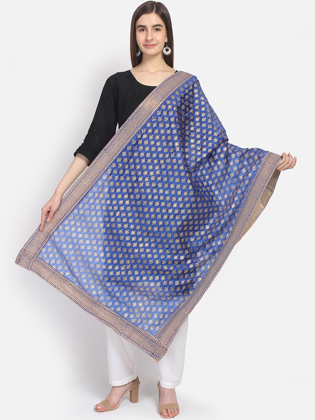 

amraoo Blue Printed Dupatta