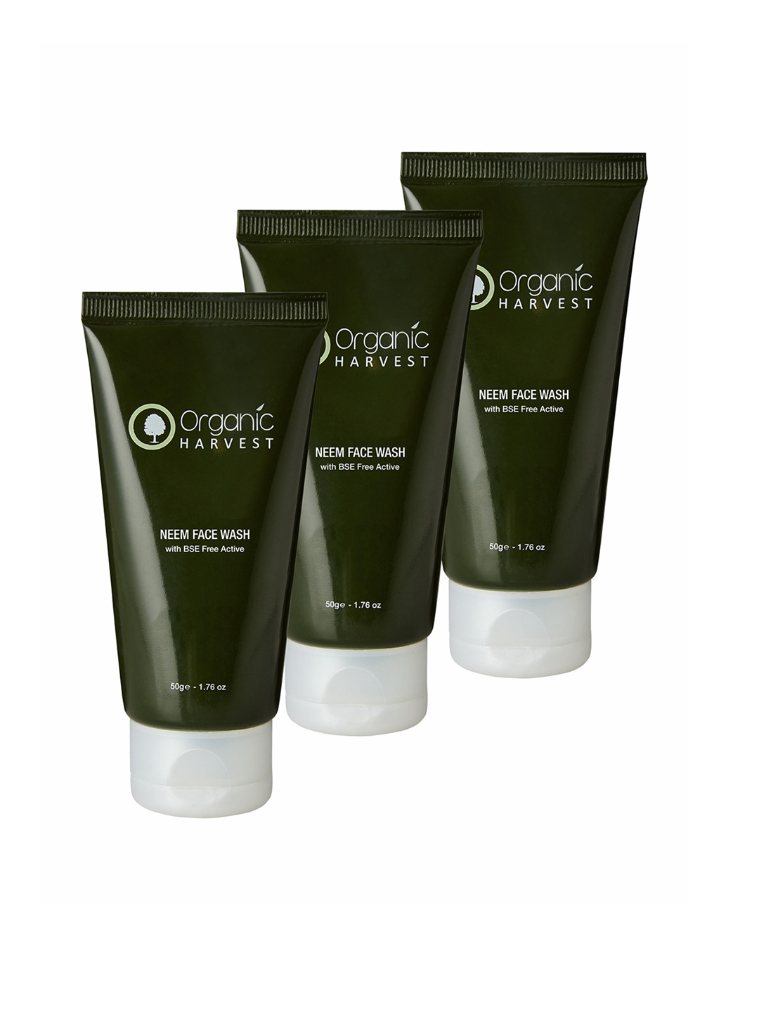 

Oganic Harvest Pack of 3 Face Wash - Neem (BSE free Activ) 50ml, Green