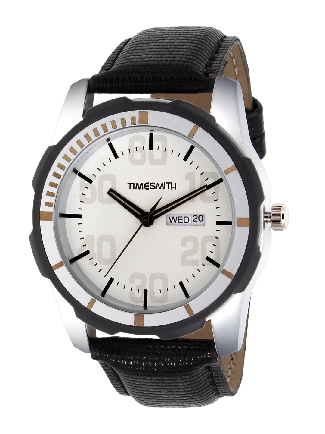 

TIMESMITH Men White Leather Analogue Watch TSC-006
