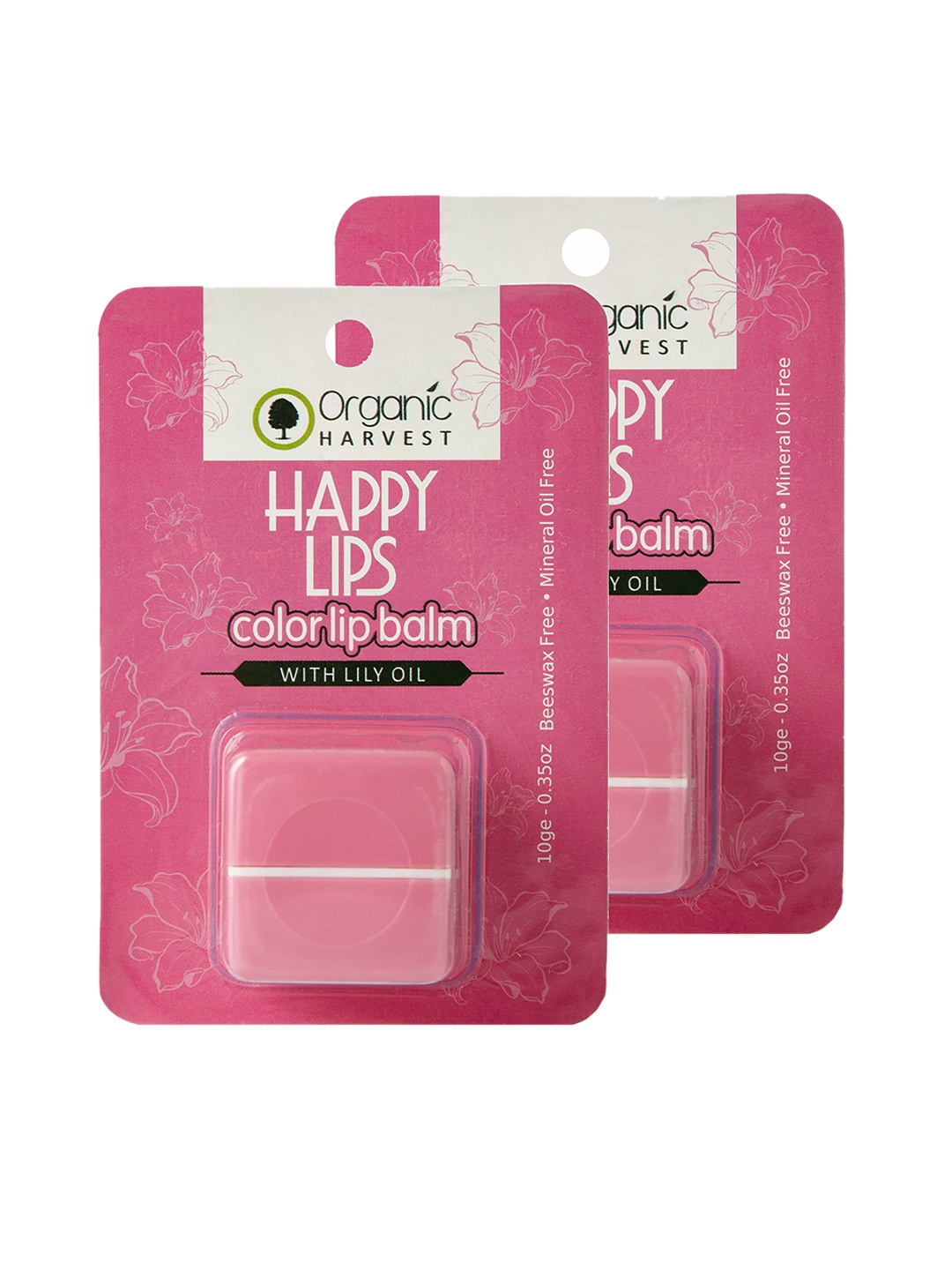 Organic Harvest Set Of 2 Pink Lip Balm 10 g Each