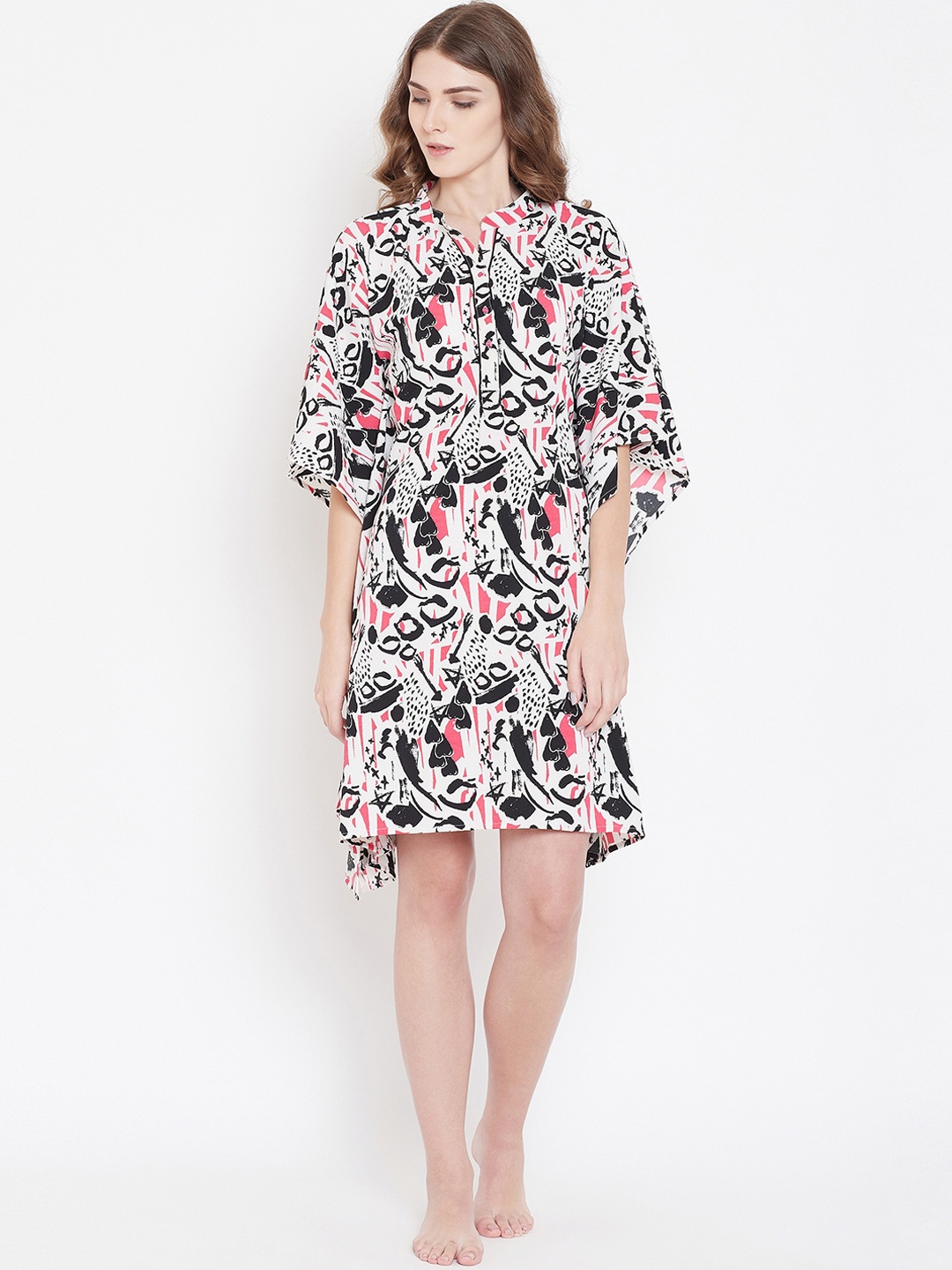 

The Kaftan Company White Printed Nightdress LW_PY_ALYSSA166