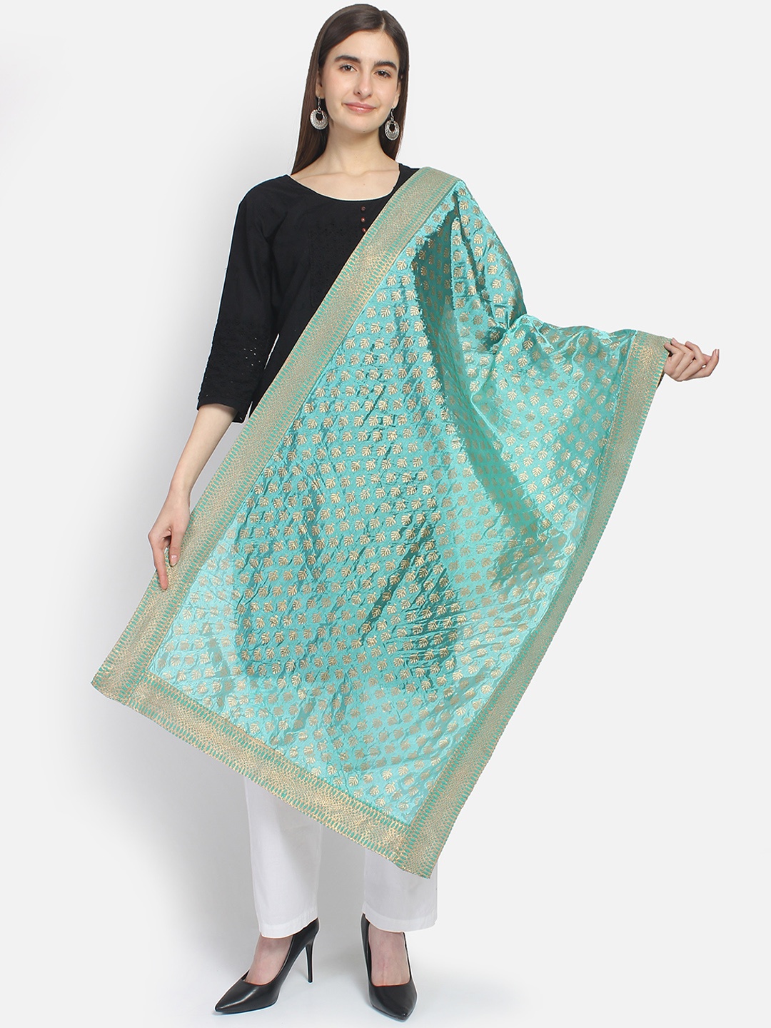 

amraoo Blue Printed Dupatta