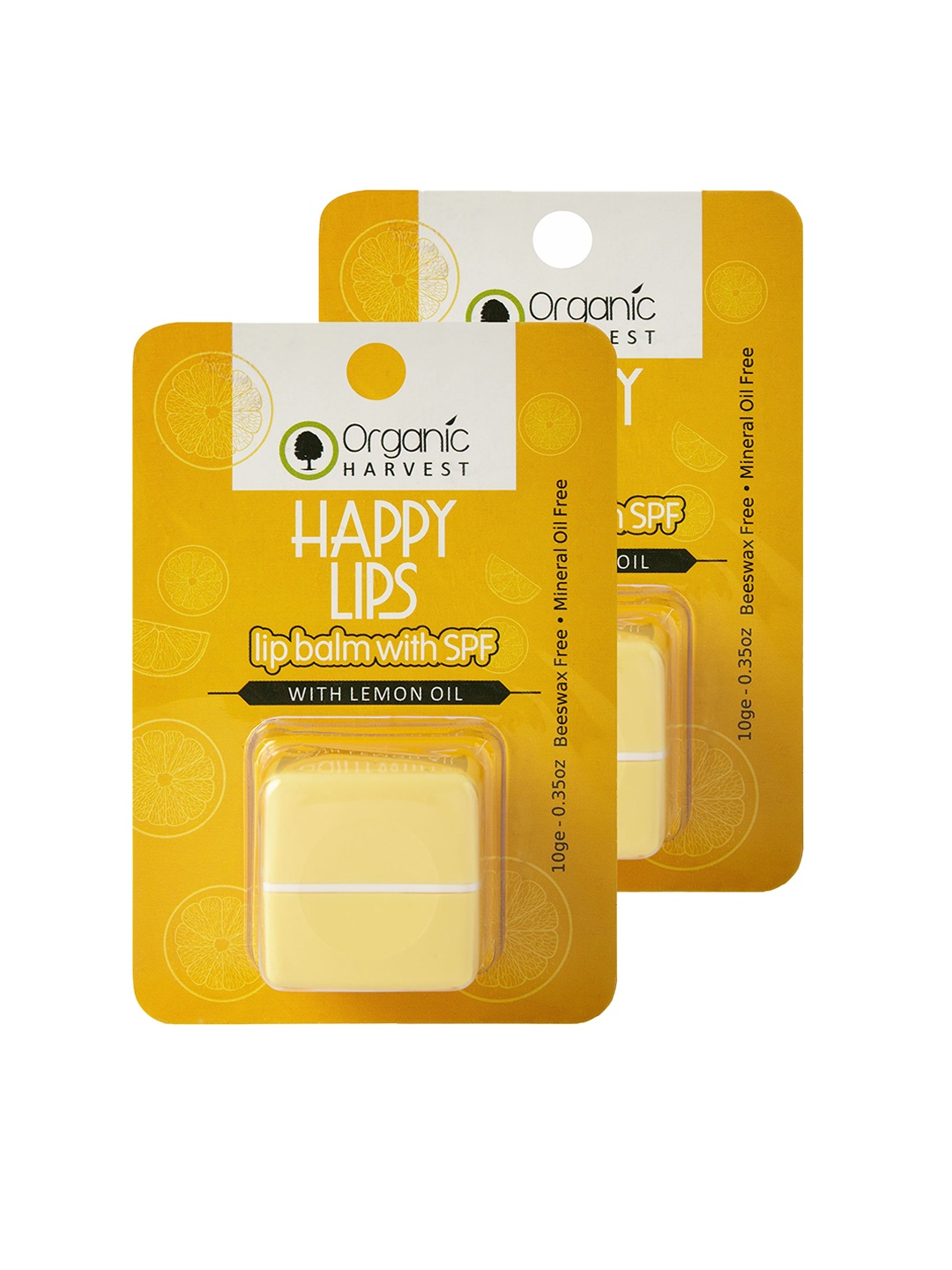 

Organic Harvest Set Of 2 Lip Balm with SPF 10 g Each, Yellow