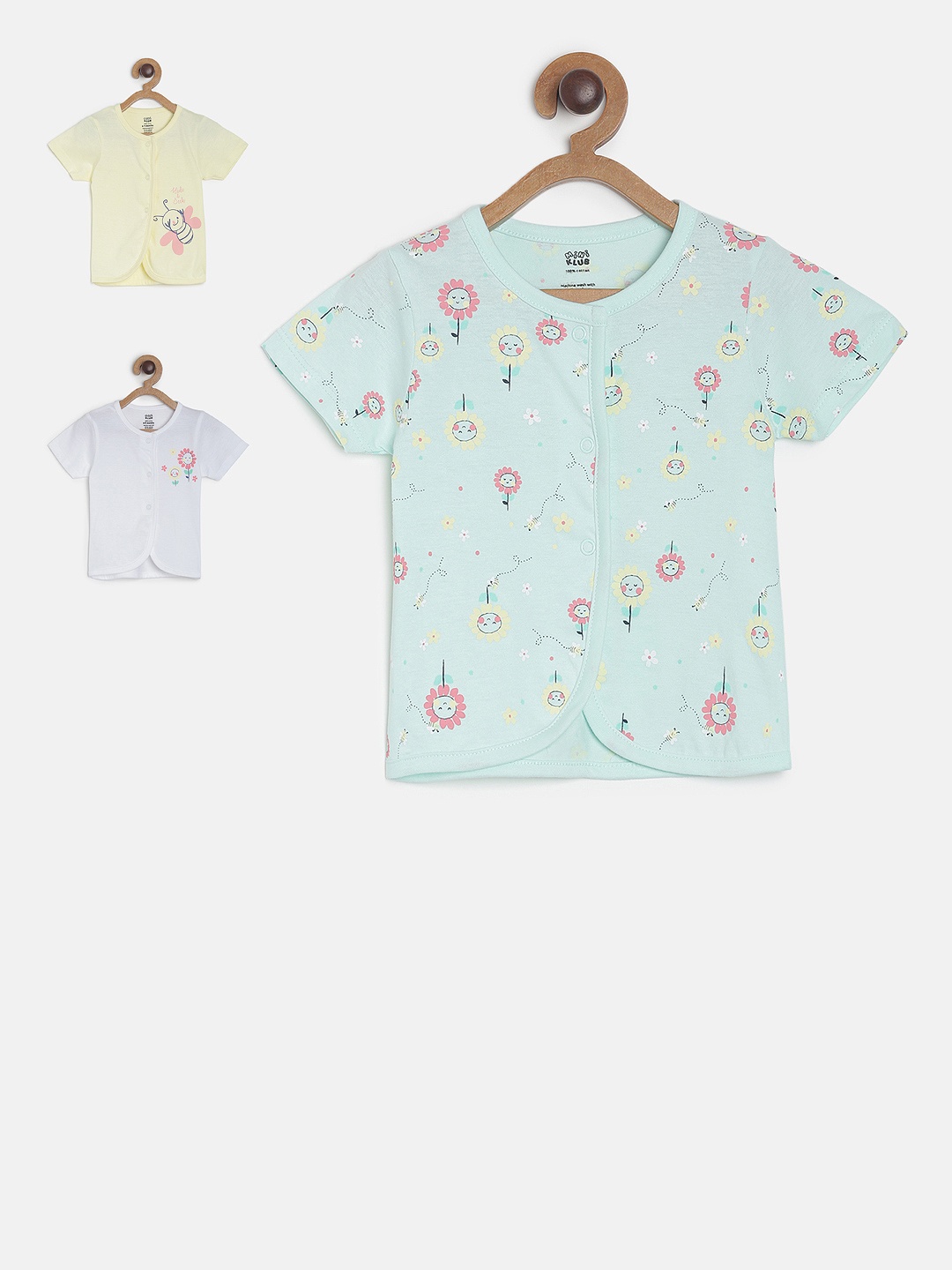 

MINI KLUB Infants Girls Set Of 3 Printed Jhablas, Multi