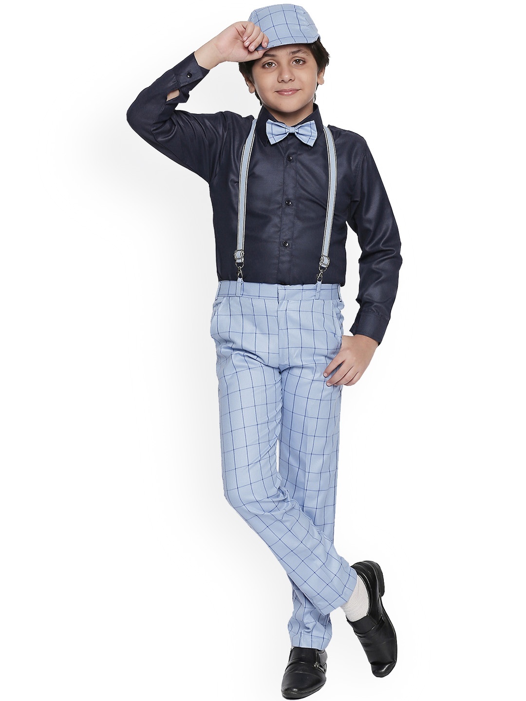 

Jeetethnics Boys Blue Solid Shirt with Trousers
