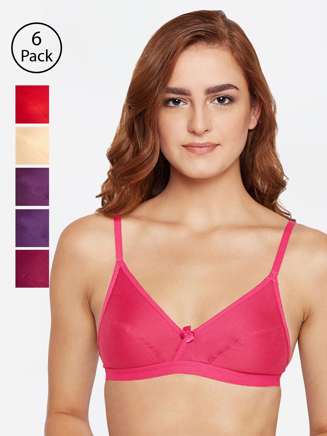 

Bodycare Assorted Pack Of 6 Non-Wired Non Padded Everyday Bra