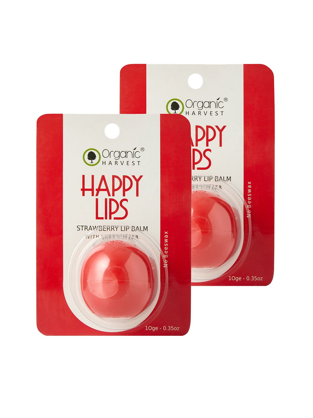 

Organic Harvest Set Of 2 Strawberry Lip Balm 10 g Each, Red