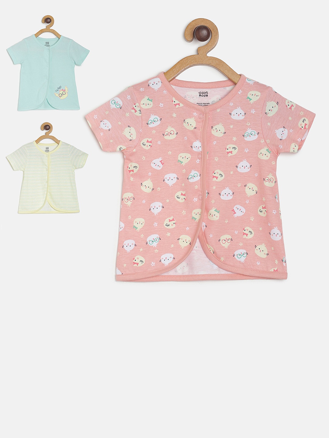 MINI KLUB Infants Girls Set Of 3 Printed Printed Jhablas, Multi
