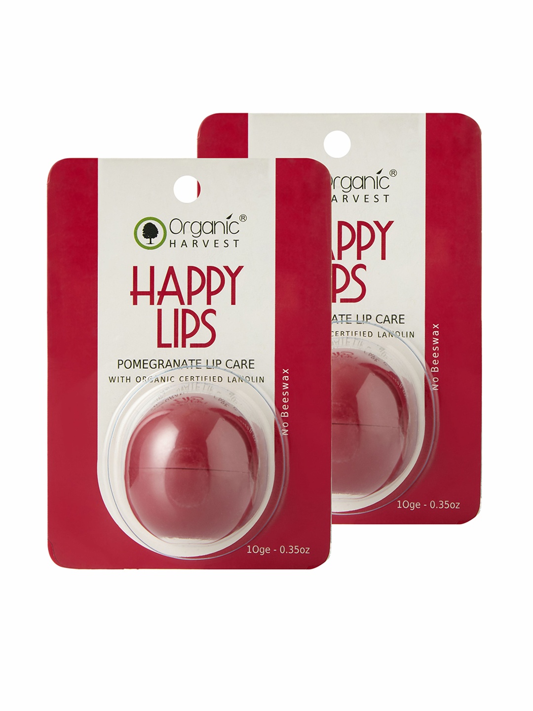 

Organic Harvest Set Of 2 Pomegranate Lip Balm 10 g Each, Maroon