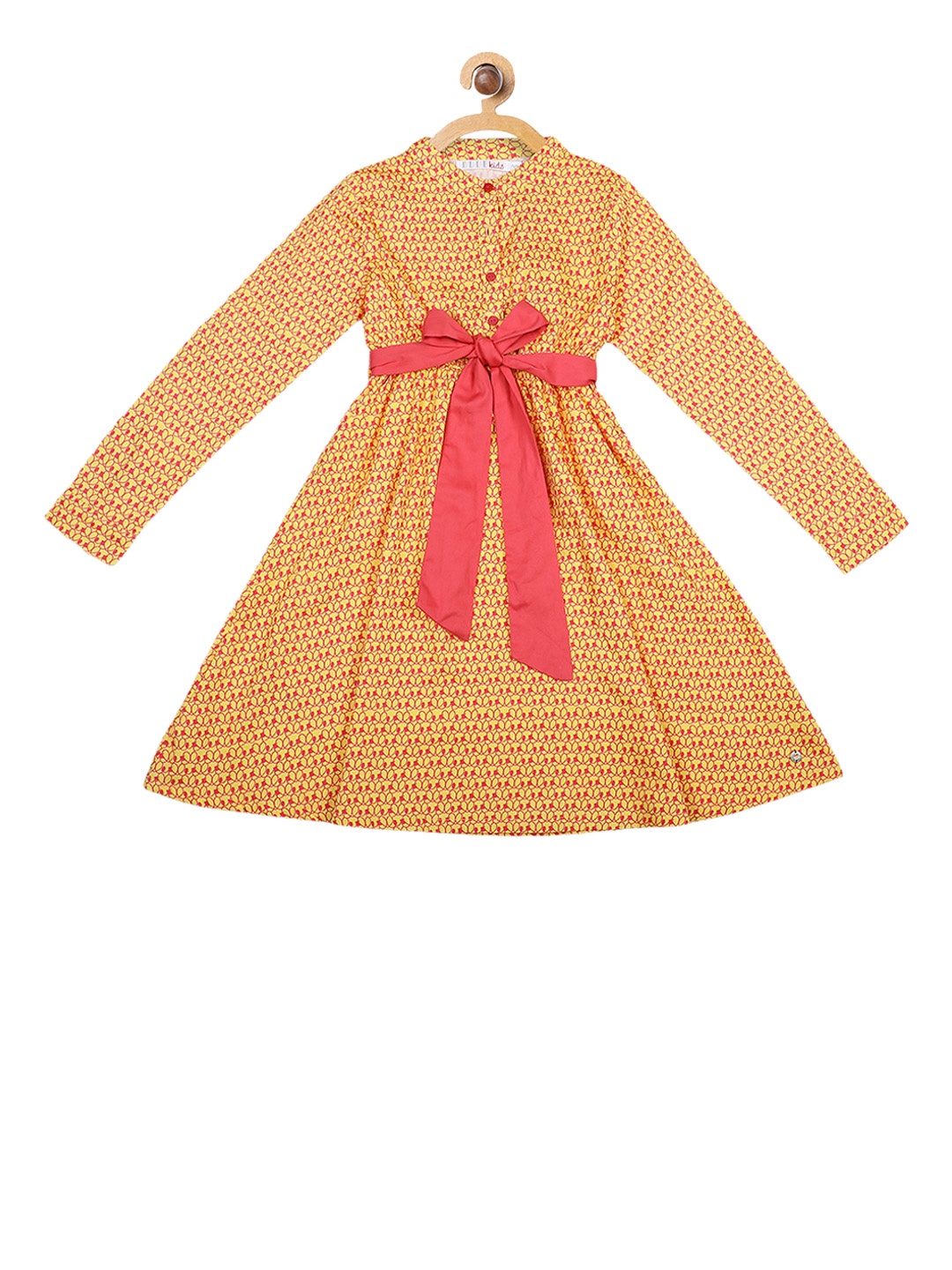 

ELLE Girls Yellow Printed Fit and Flare Dress