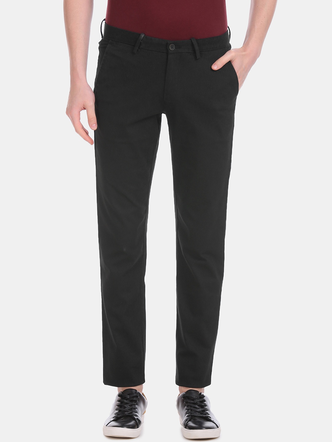 

Arrow Sport Men Black Slim Fit Solid Regular Trousers