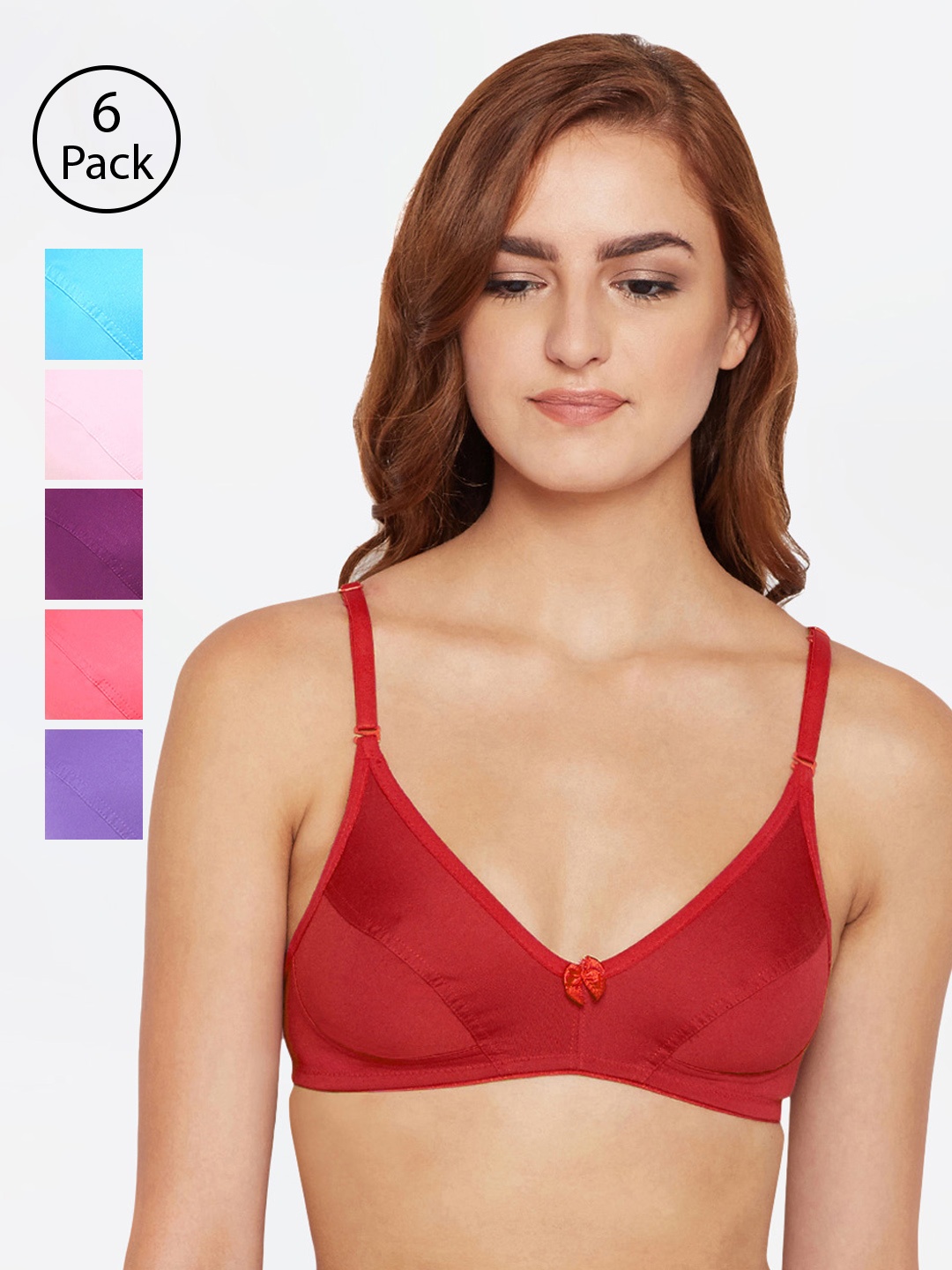 

Bodycare Assorted Pack Of 6 Non-Wired Non Padded Everyday Bra