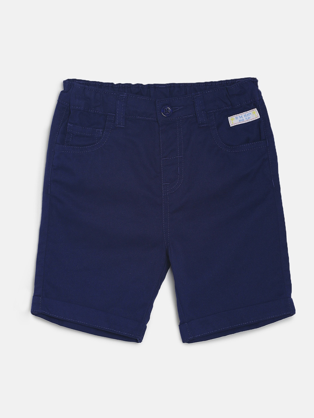 

MINI KLUB Boys Navy Blue Solid Regular Shorts