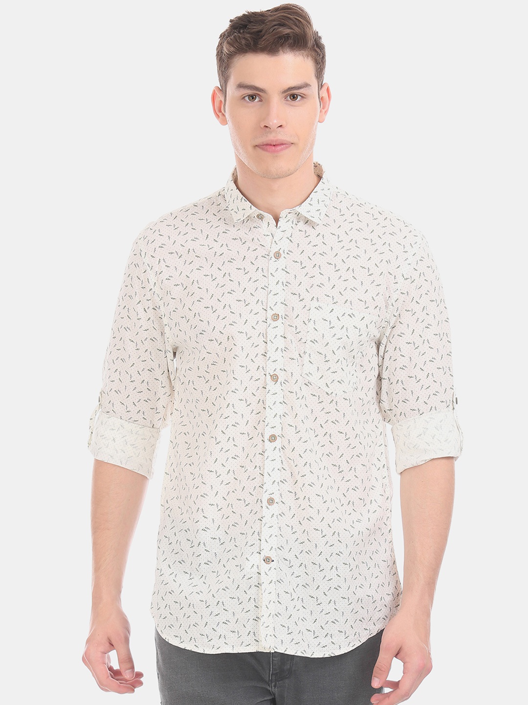 

Cherokee Men Off-White Regular Fit Printed Casual Shirt
