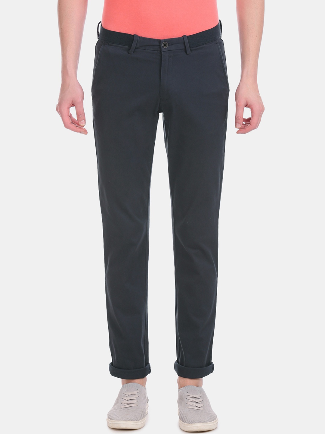 

Arrow Sport Men Navy Blue Slim Fit Solid Regular Trousers