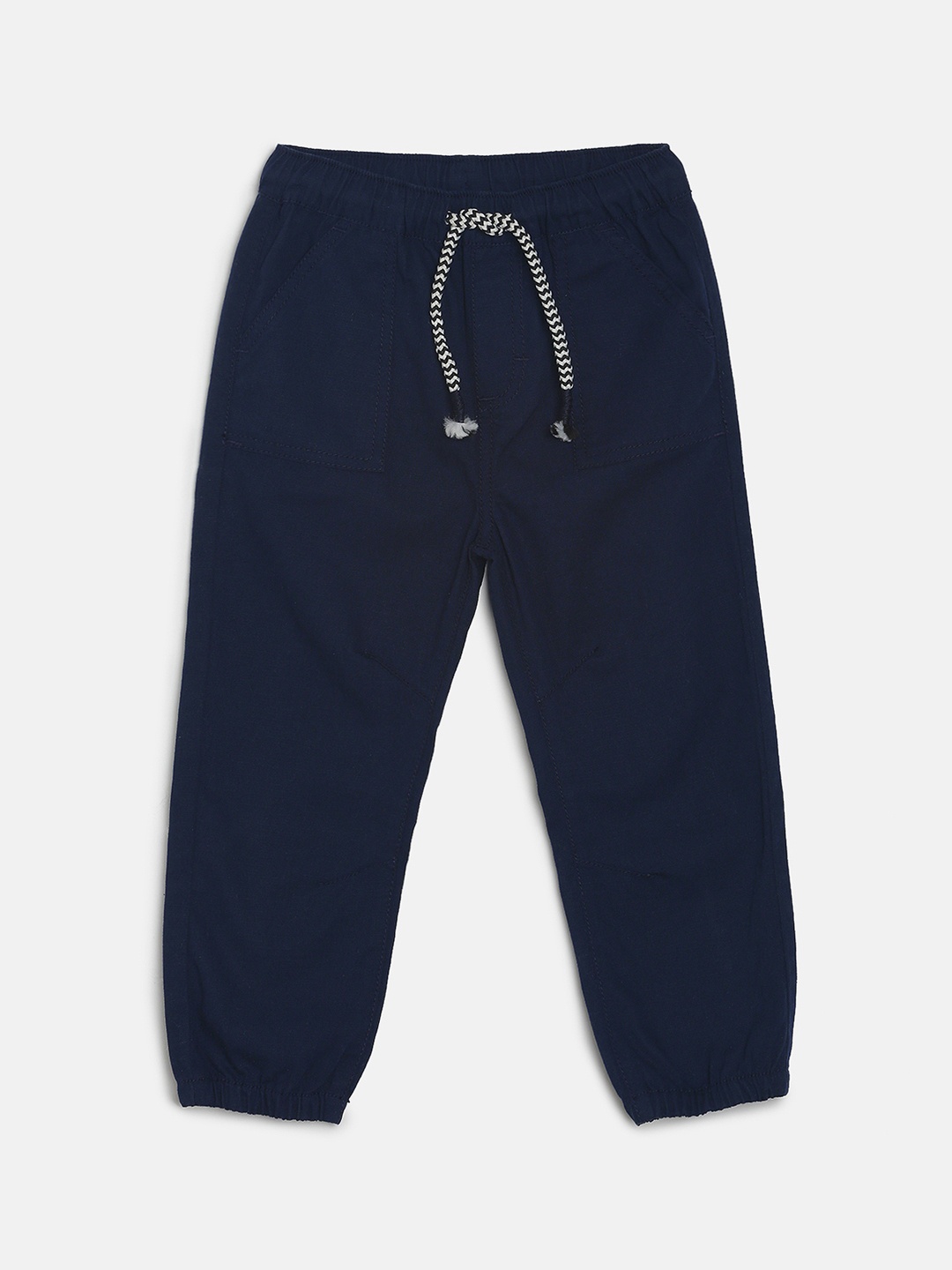 MINI KLUB Boys Navy Blue Regular Fit Solid Joggers