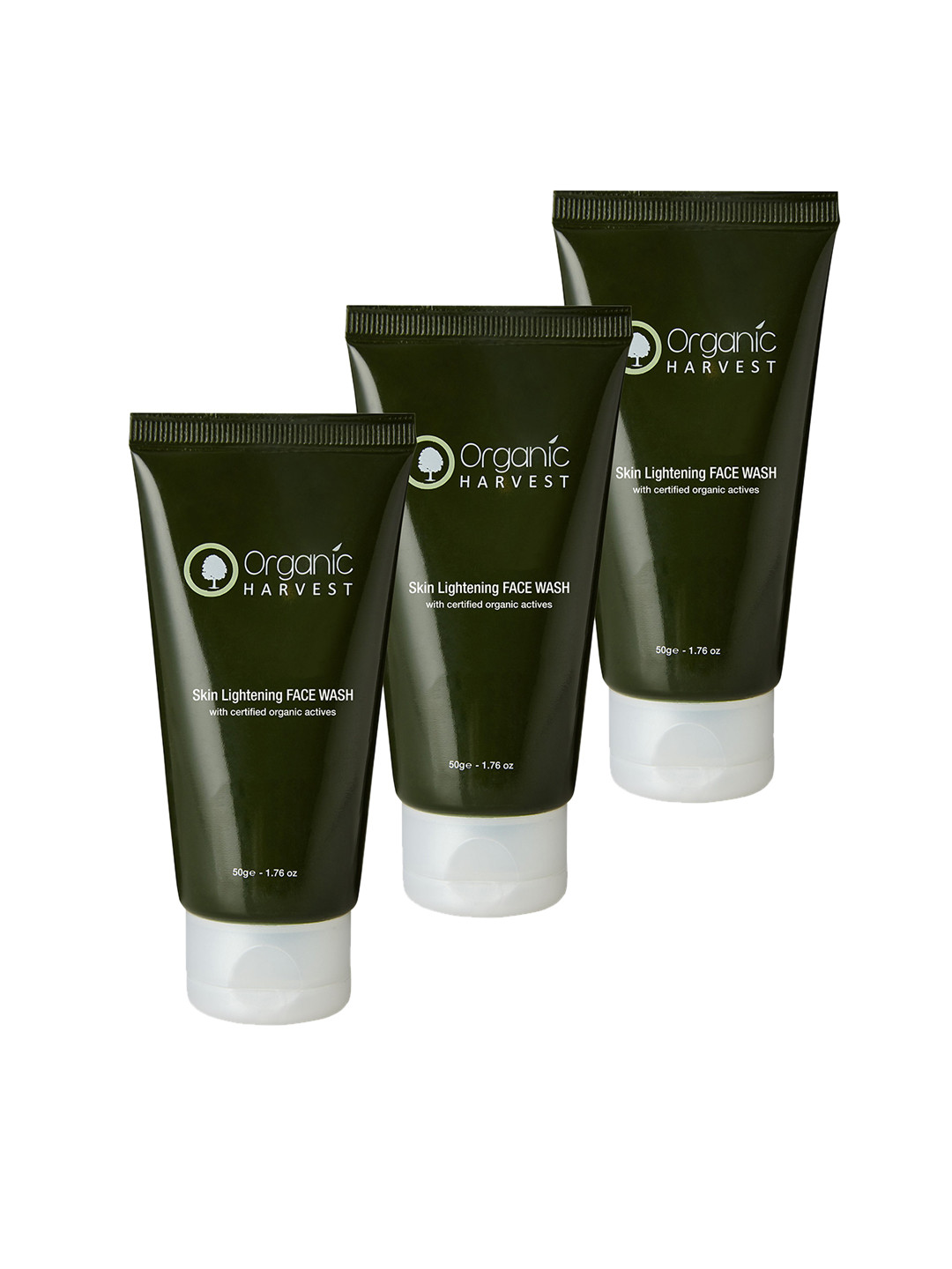 

Organic Harvest Pack of 3 Face Wash for Skin Lightening 50 ml, Green
