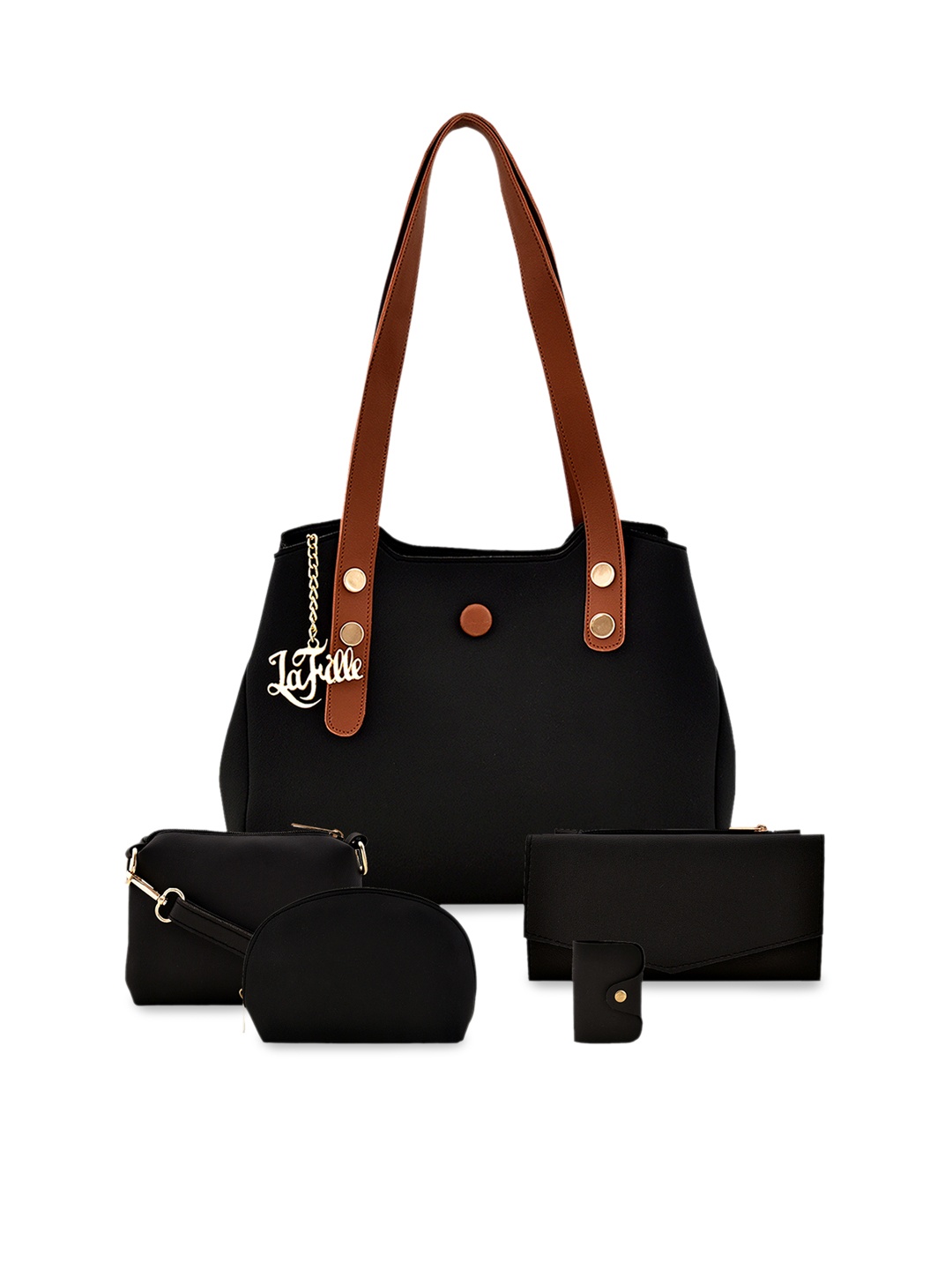 

LaFille Black Solid Shoulder Bag