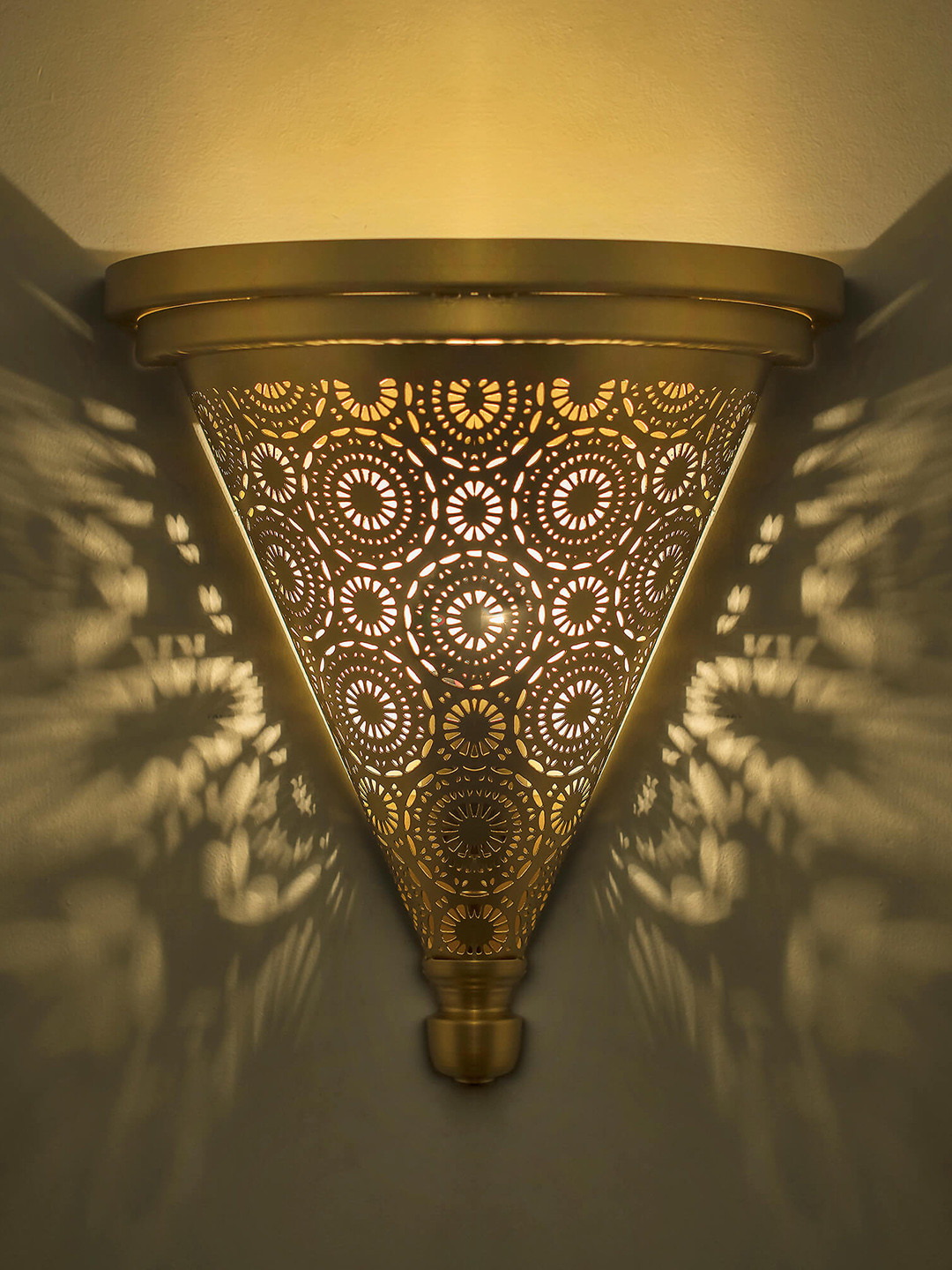 

Homesake Gold-Toned Moroccan Trophy Concentric Circles Wall Lamp