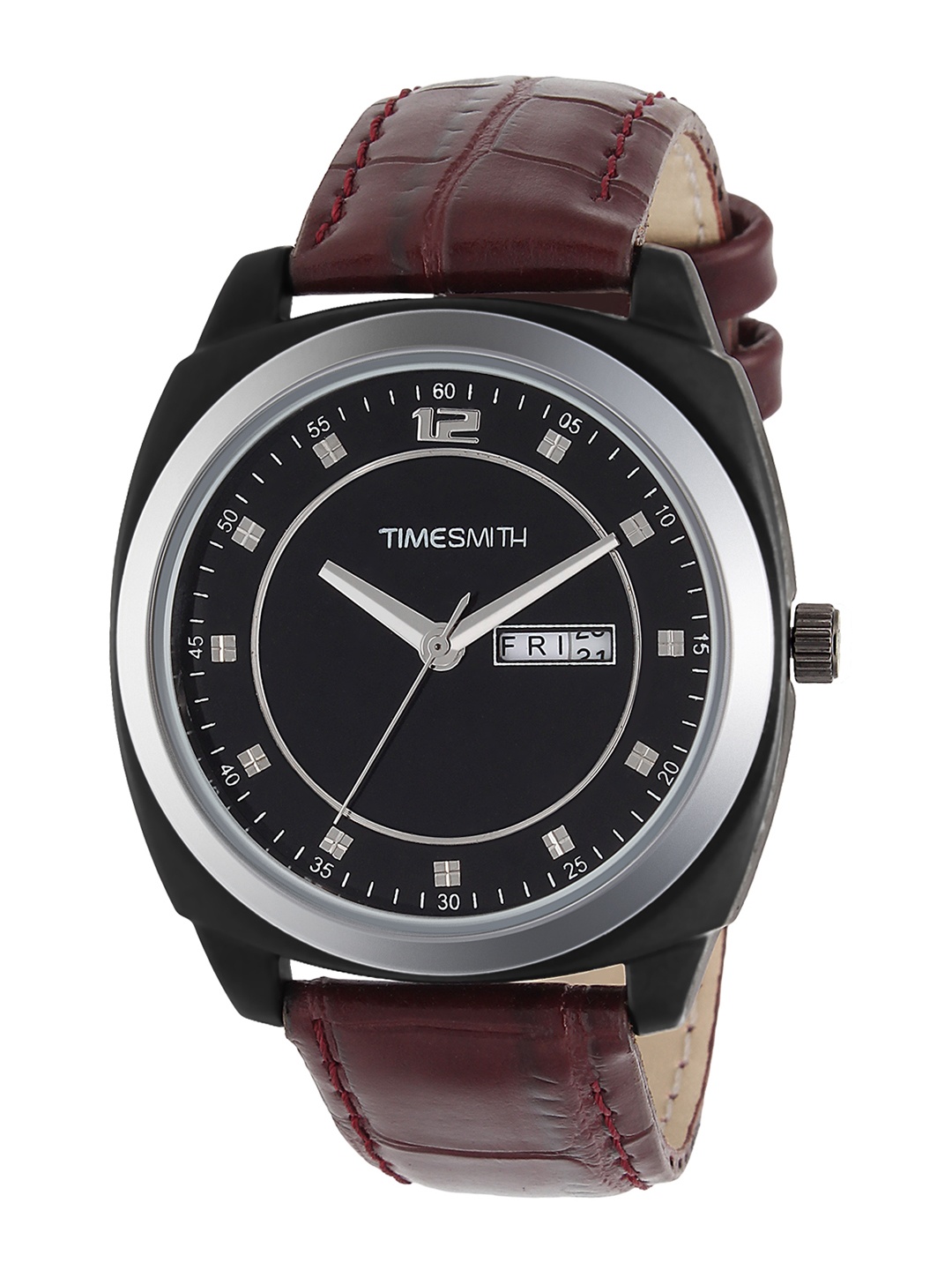 

TIMESMITH Men Black Leather Analogue Watch TSC-001