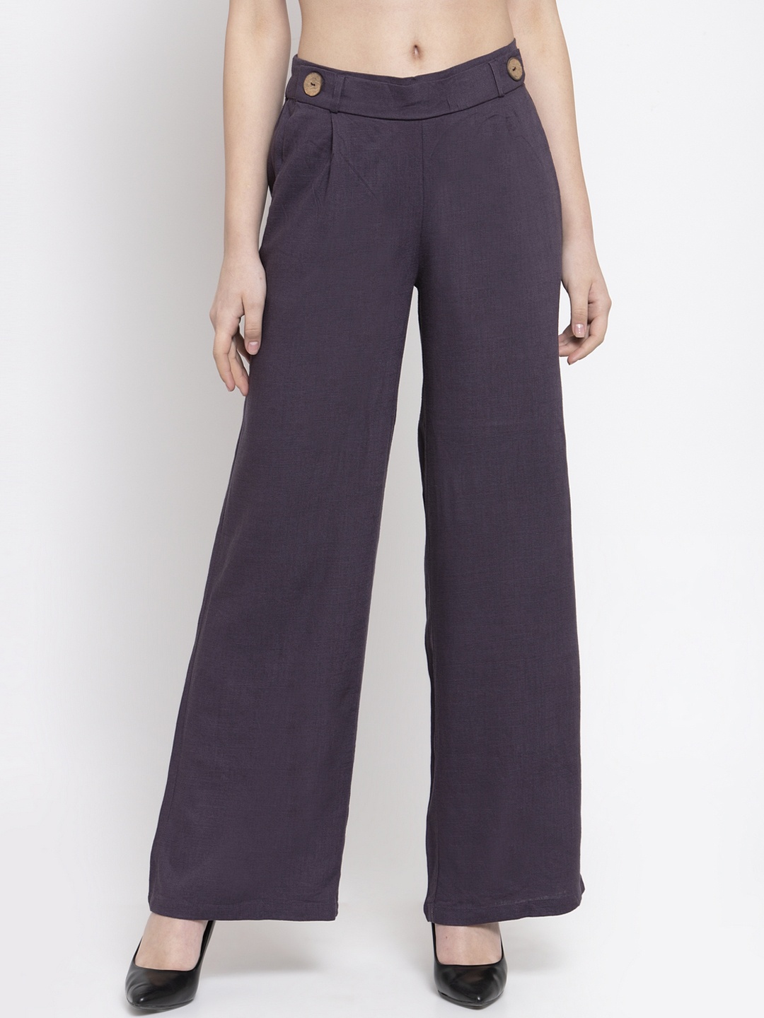 

Gipsy Women Purple Loose Fit Solid Parallel Trousers