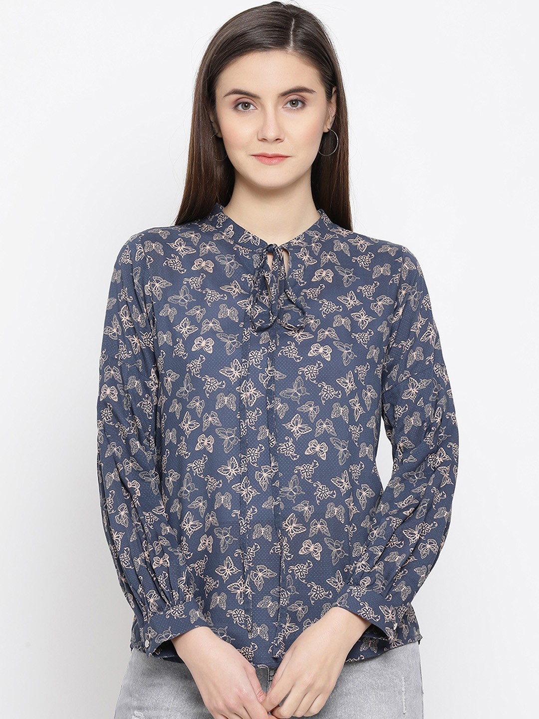 

Crimsoune Club Women Blue Printed Top