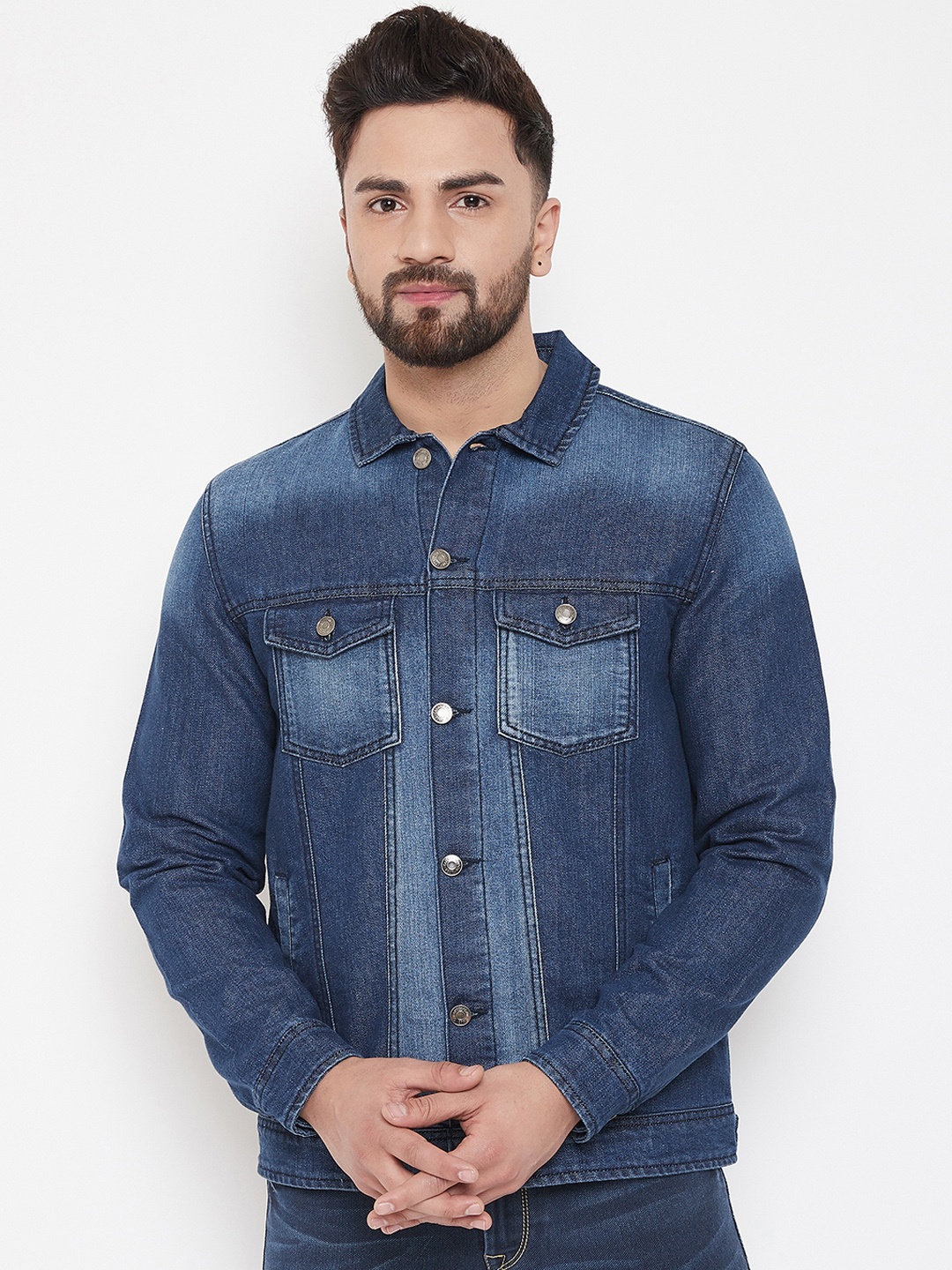

Canary London Men Blue Solid Denim Jacket