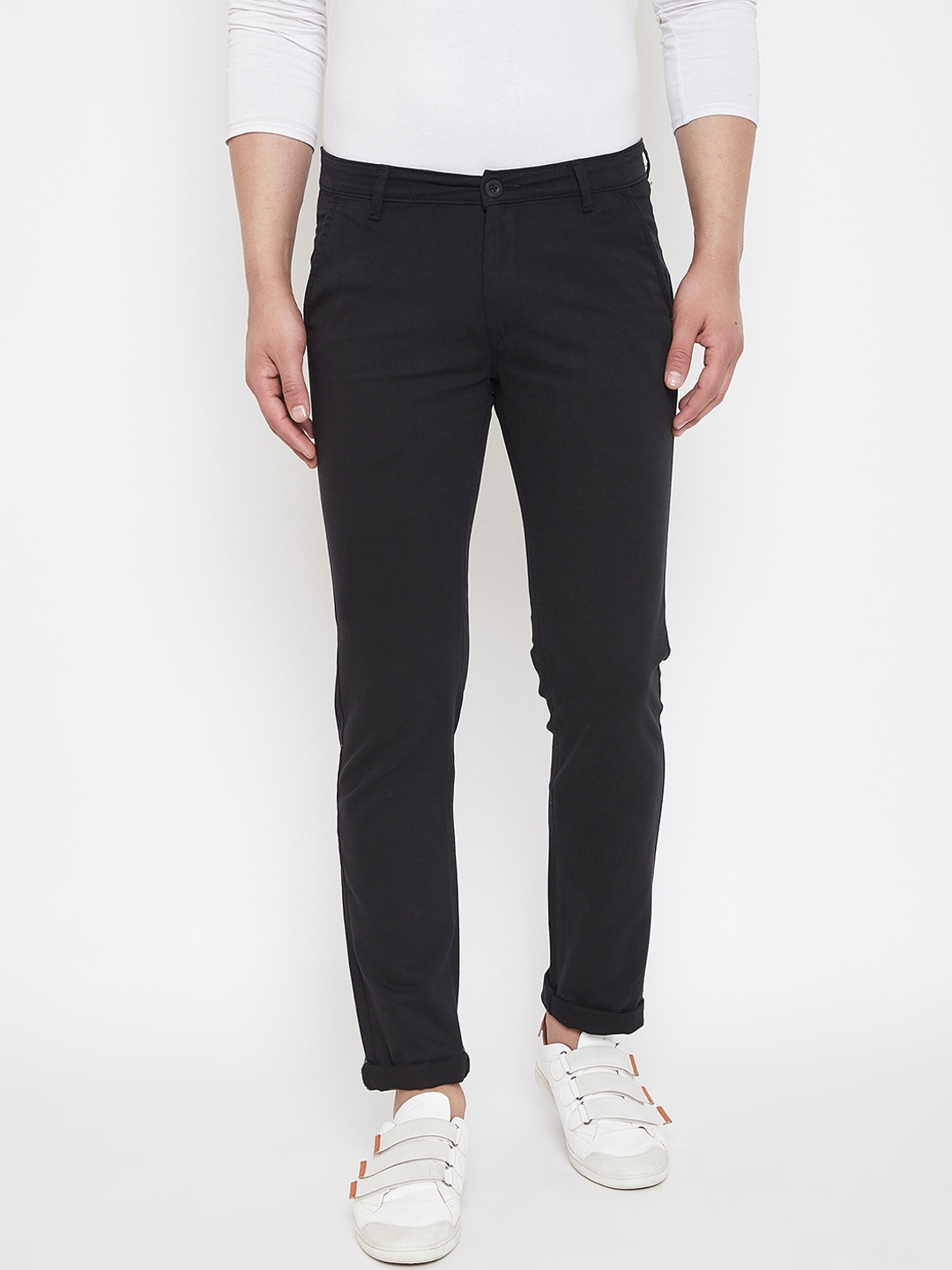 

Canary London Men Black Smart Slim Fit Solid Regular Trousers