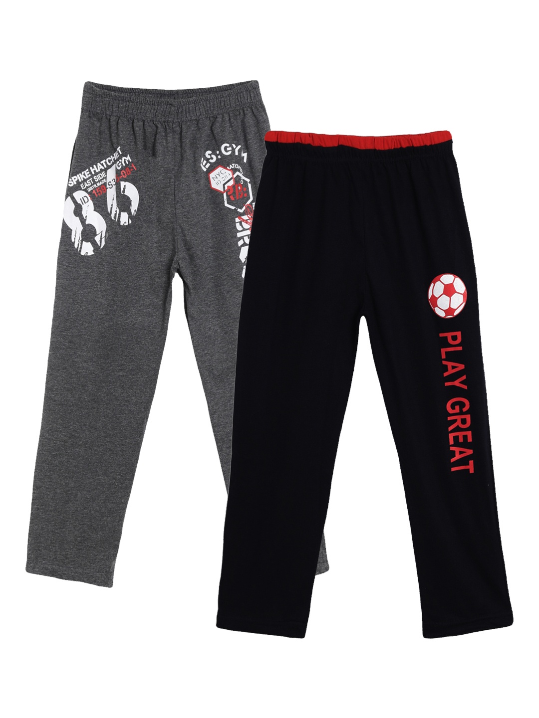 

SWEET ANGEL Boys Pack of 2 Printed Straight-Fit Track Pants, Charcoal