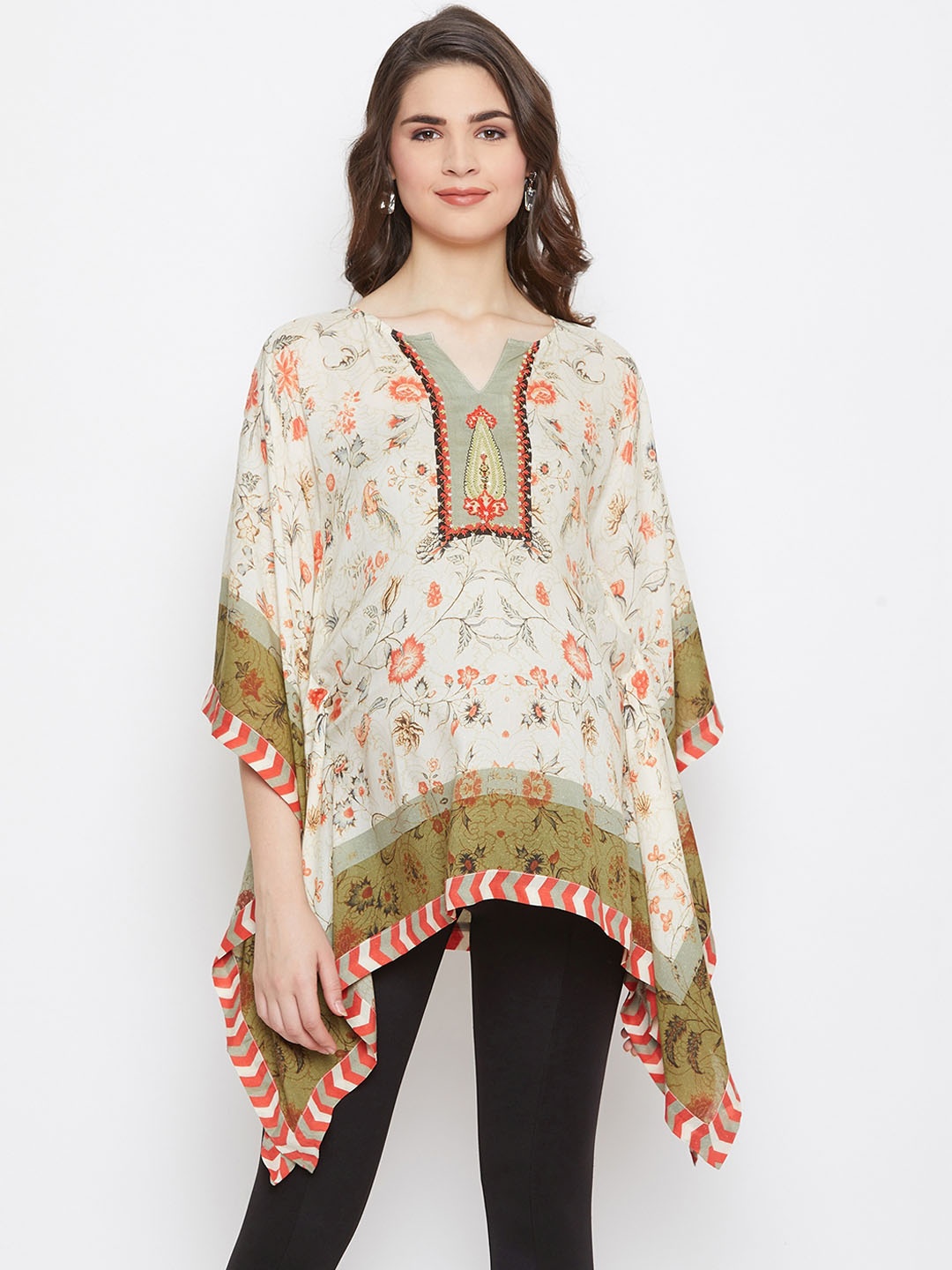 

The Kaftan Company Women Off-White Maternity Printed Tunic