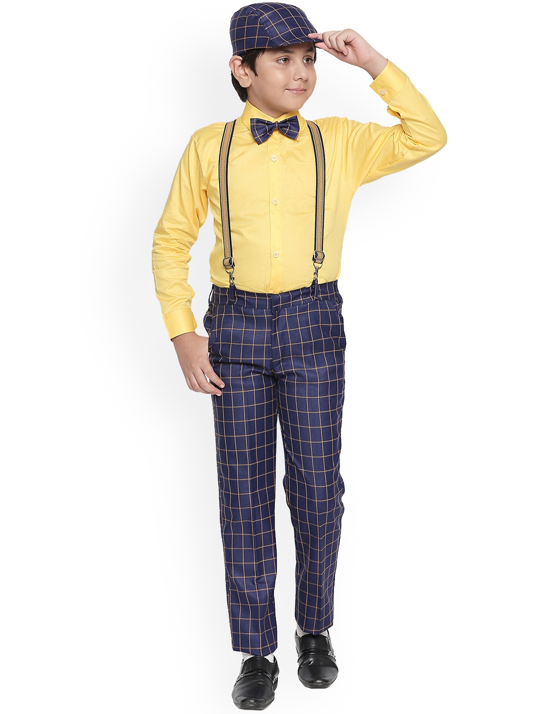 

Jeetethnics Boys Navy Blue & Yellow Shirt with Trousers