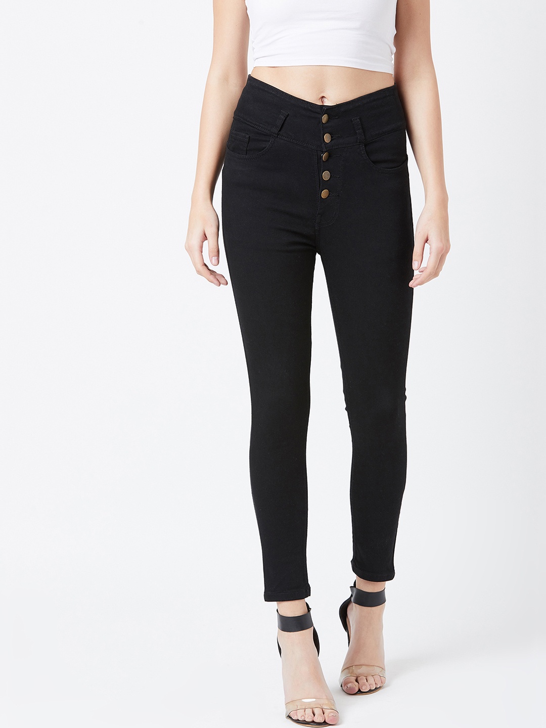The Dry State Women Black Slim Fit High-Rise Clean Look Jeans