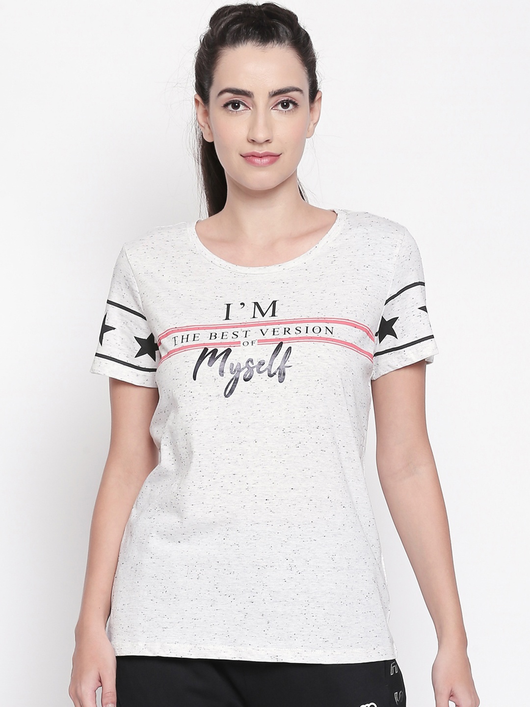 

Ajile by Pantaloons Women Grey Melange Printed Top
