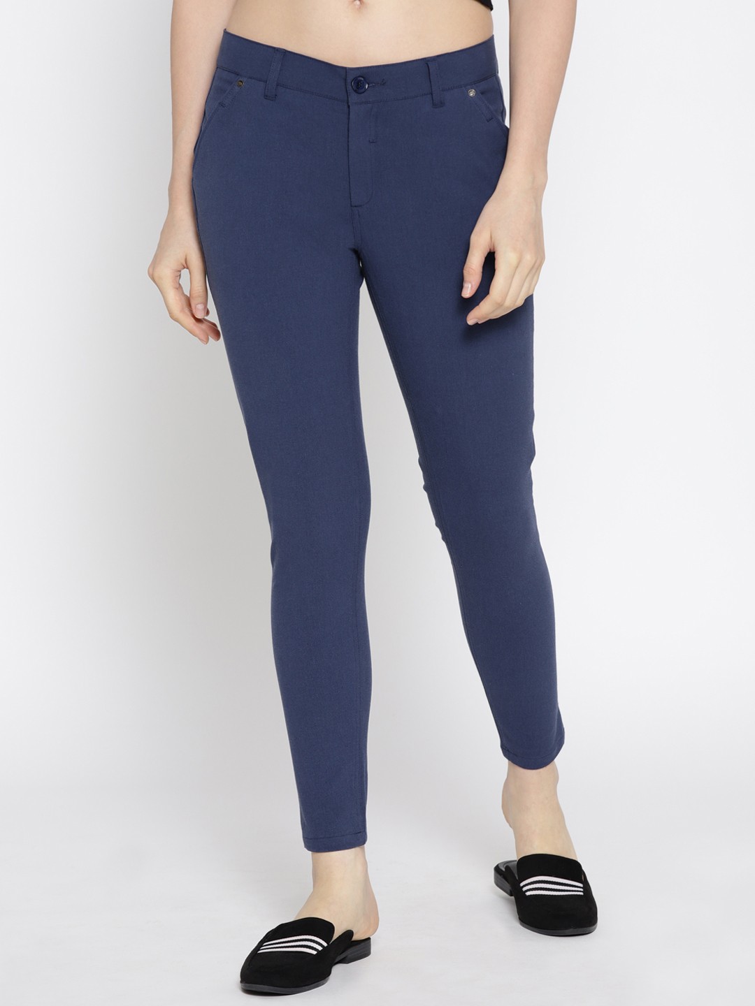 

JUMP USA Women Navy Blue Regular Fit Solid Trousers