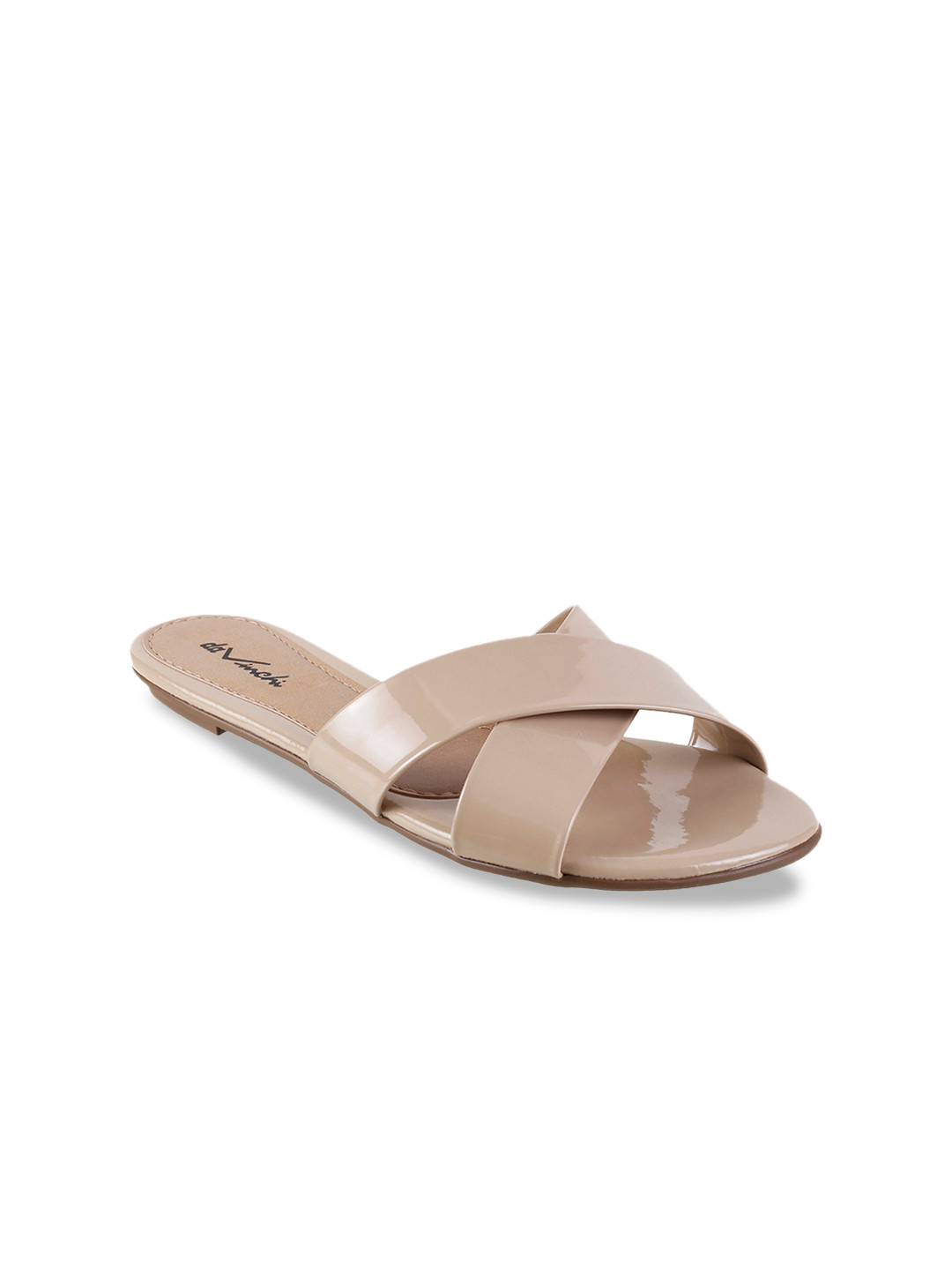 

Metro Women Beige Solid Open Toe Flats