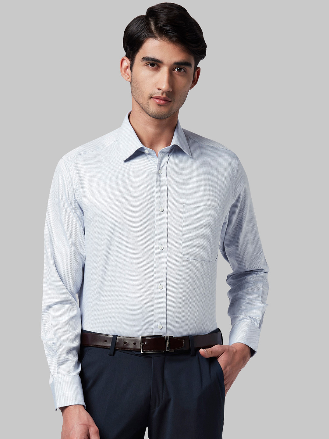 

Park Avenue Men White Regular Fit Self Design Formal Shirt