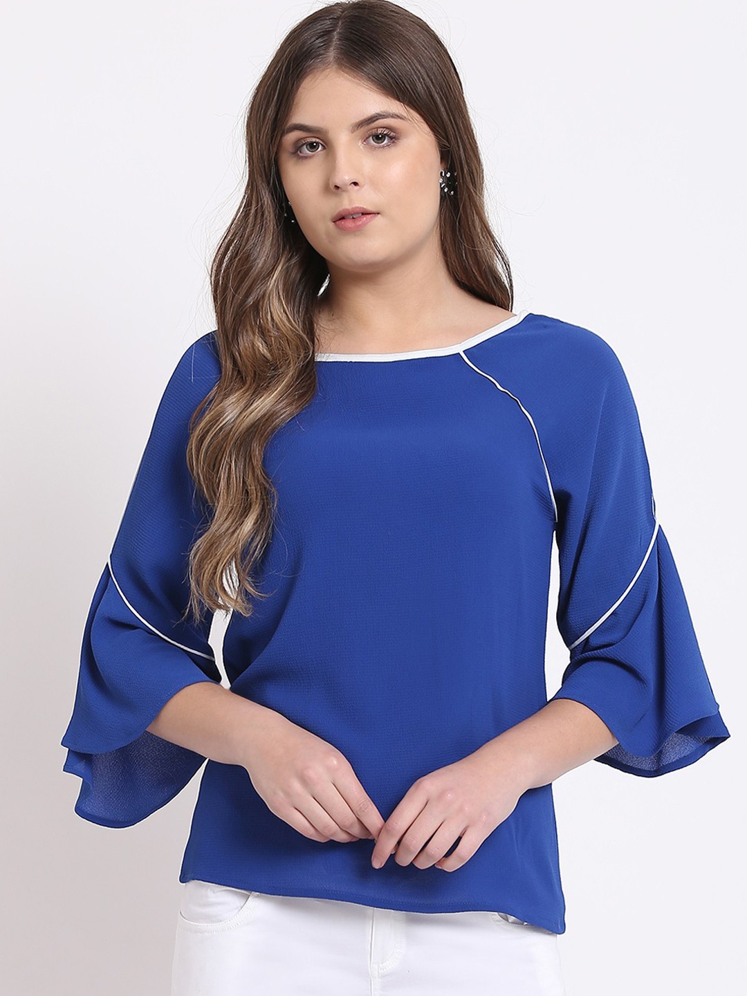 

RIVI Women Blue Solid Top