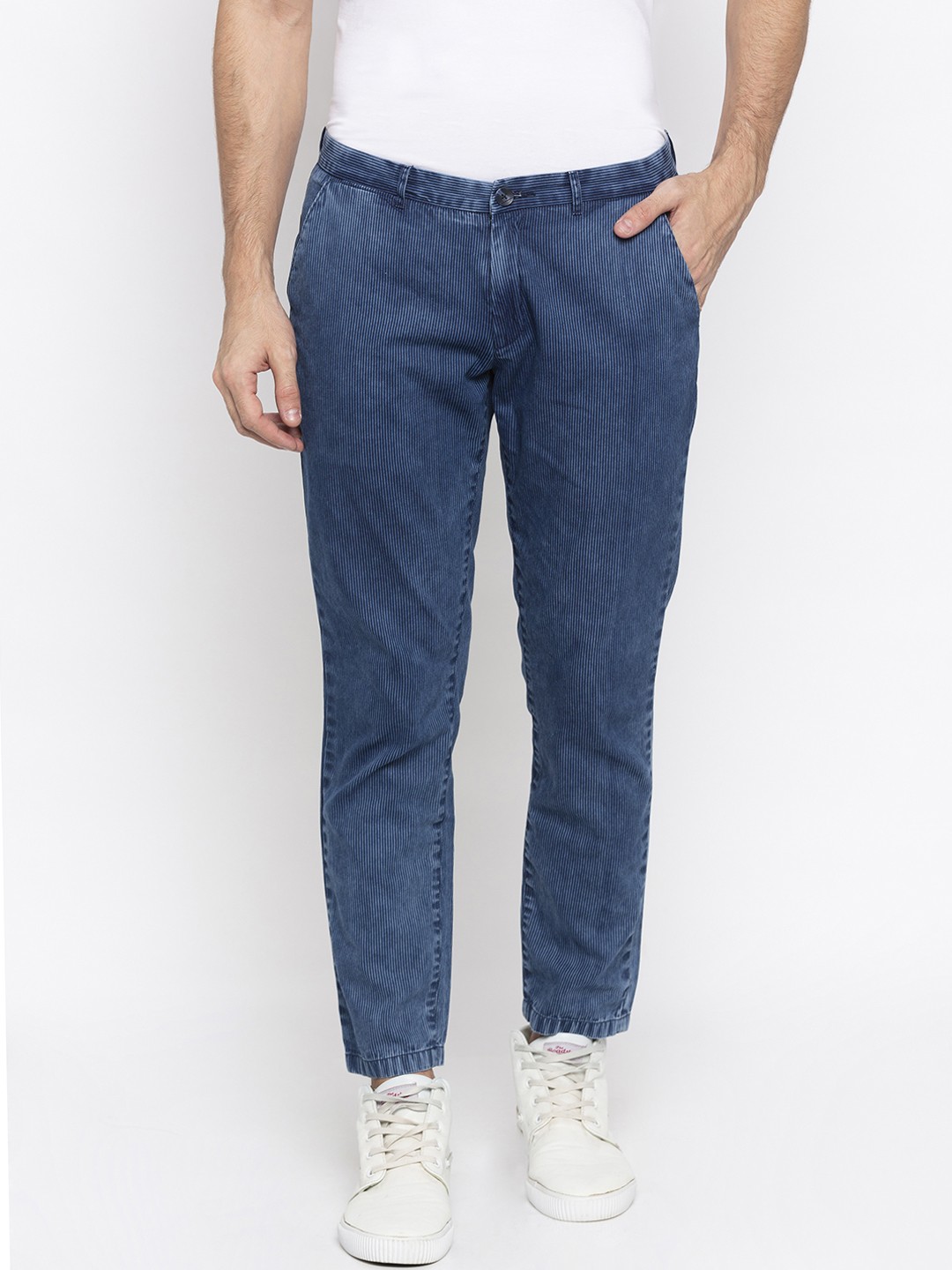 

SPYKAR Men Blue Slim Fit Striped Joggers
